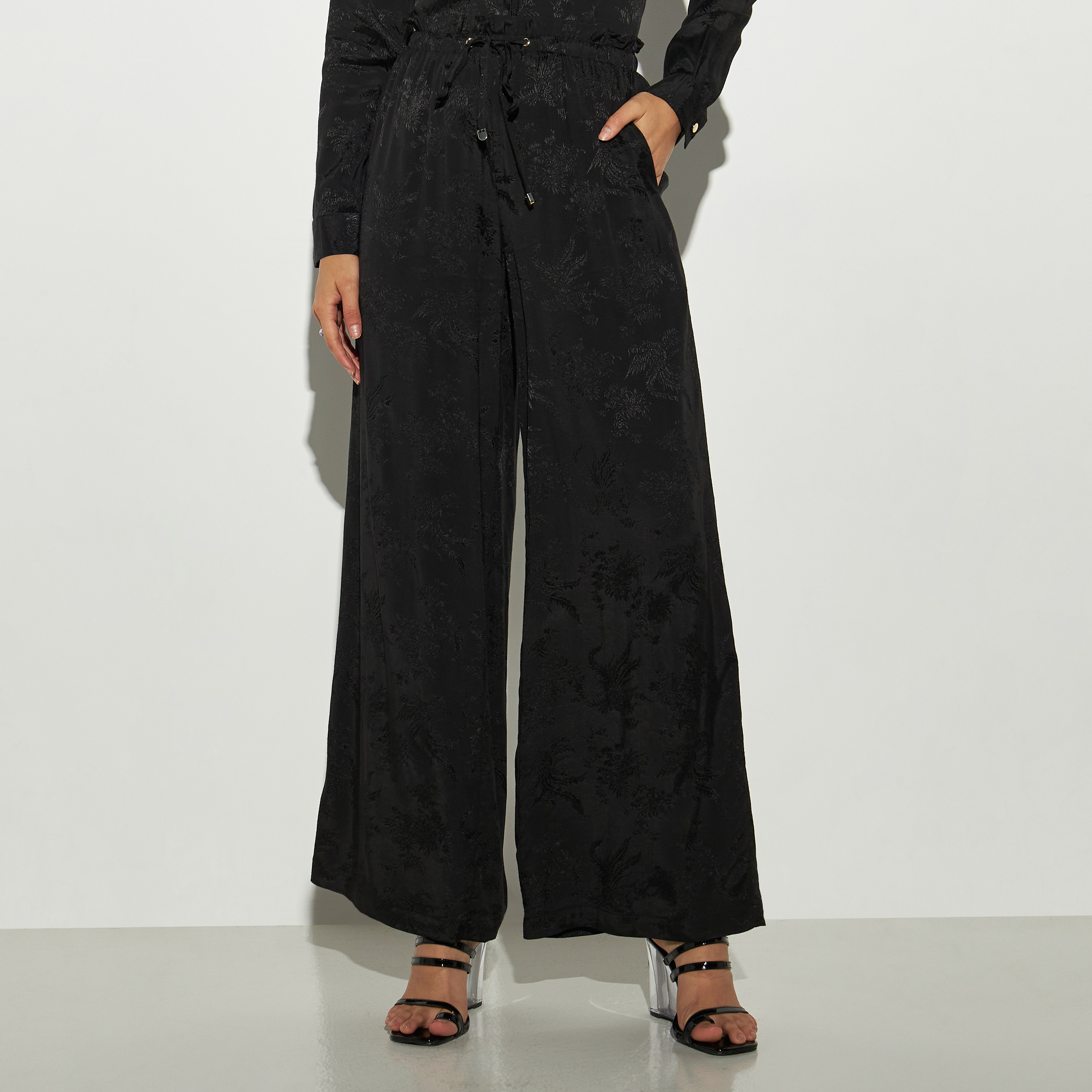 Paperbag waist clearance pants wide leg