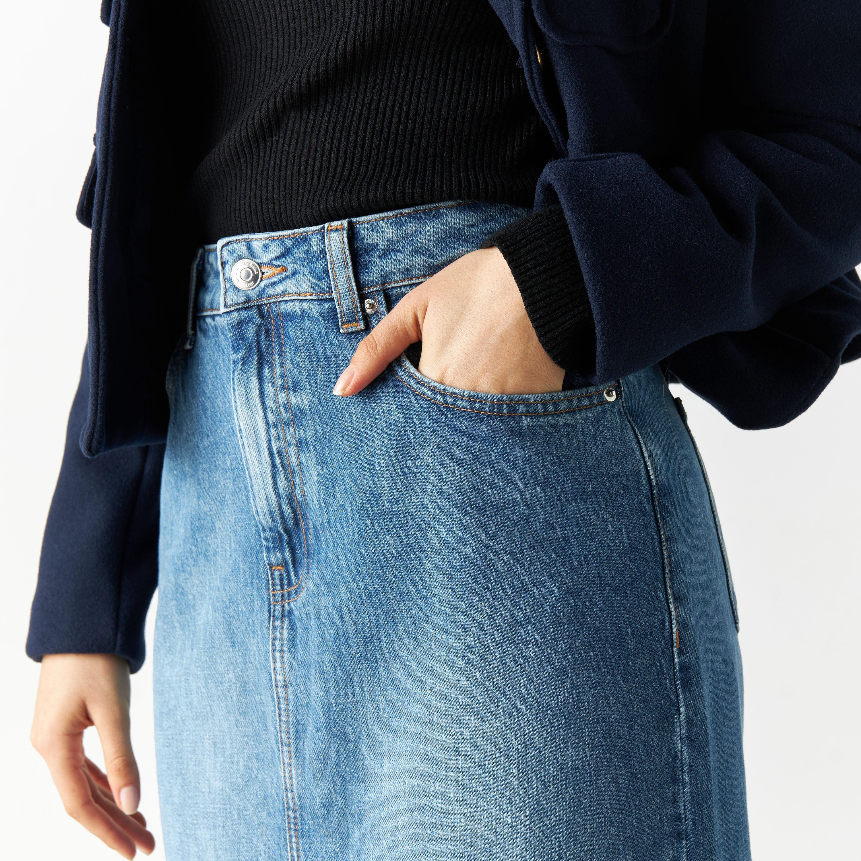 Denim sales divided skirt