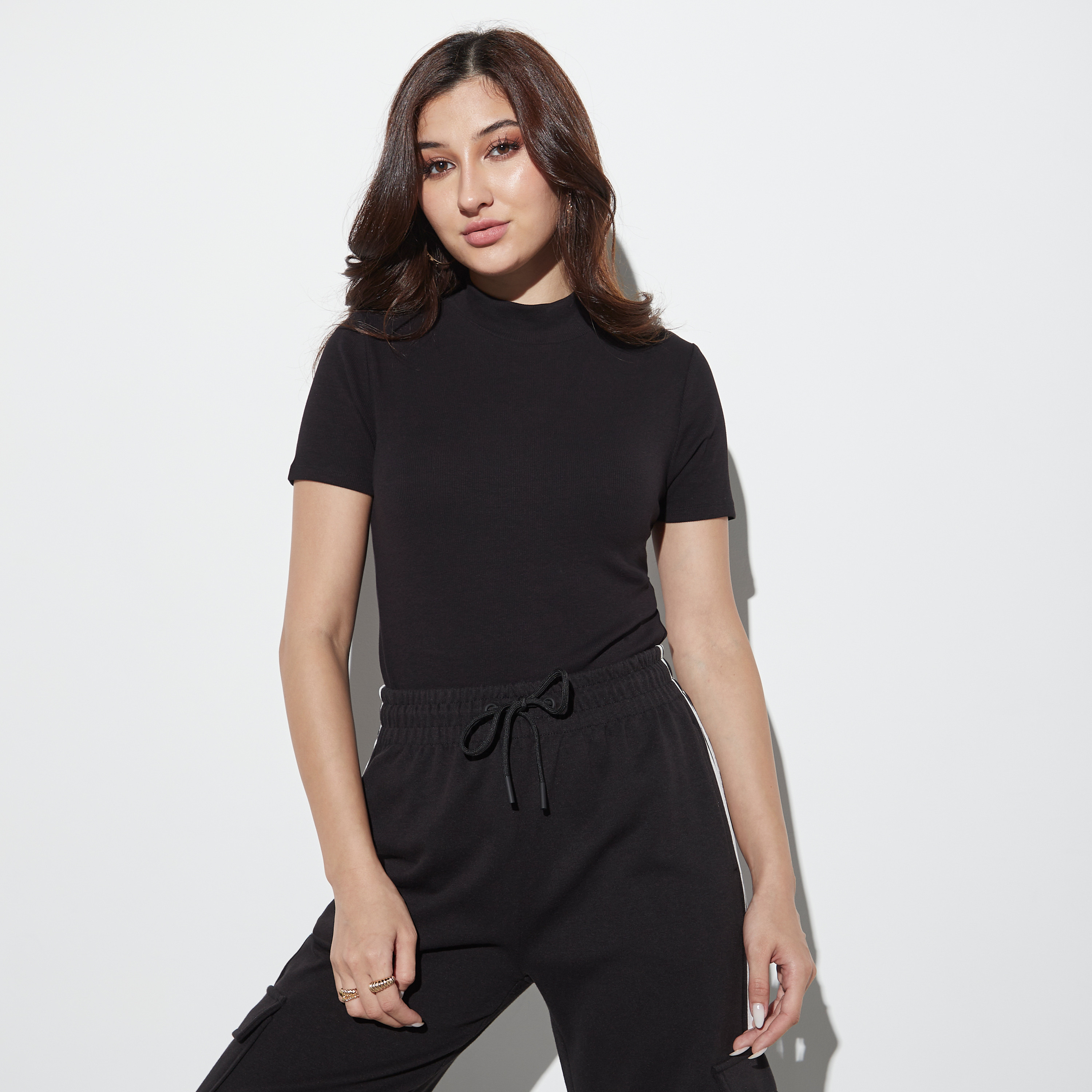 High neck t shirt shop for women