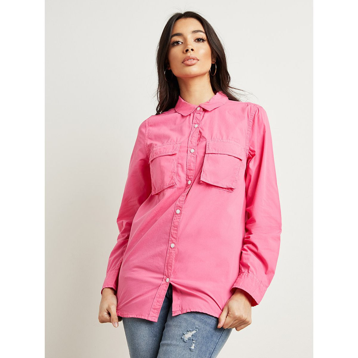 قميص طويل بأزرار من ستايلي-women-clothing-shirtsandblouses-blouses-image-1