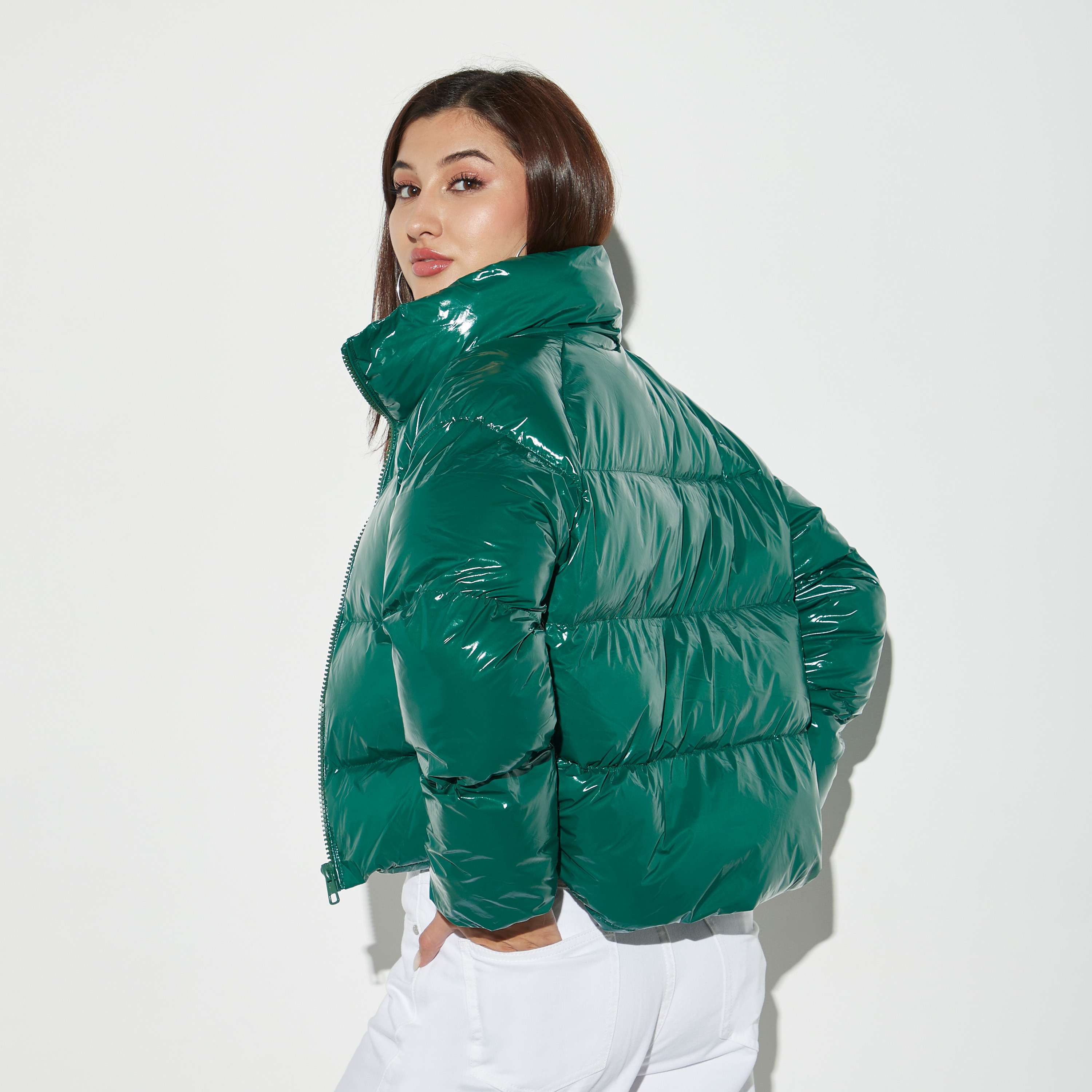 Solid Puffer Jacket with High Neck and Zip Closure-women-winterwear-coatsandjackets-jackets-image-7