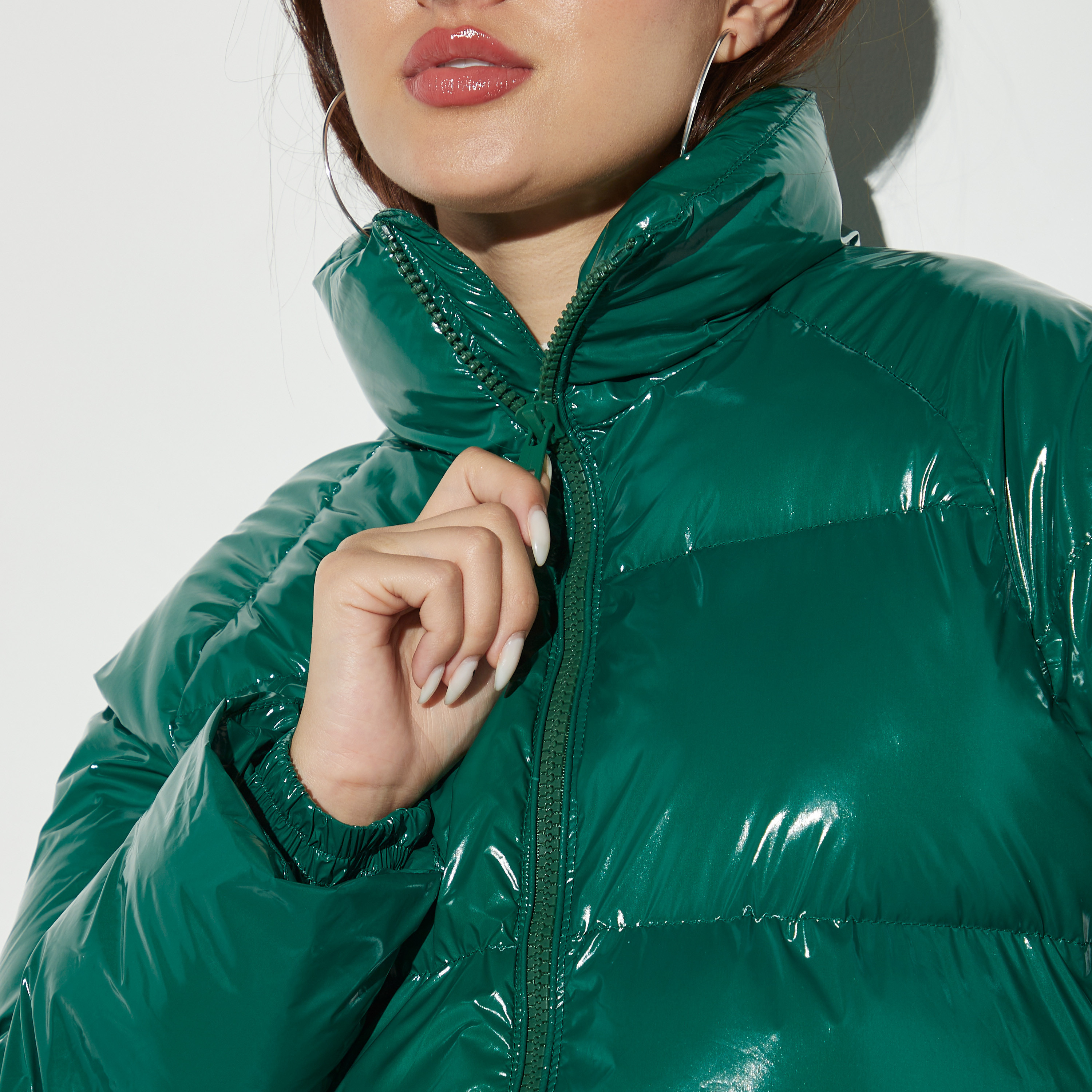 Solid Puffer Jacket with High Neck and Zip Closure-women-winterwear-coatsandjackets-jackets-image-8