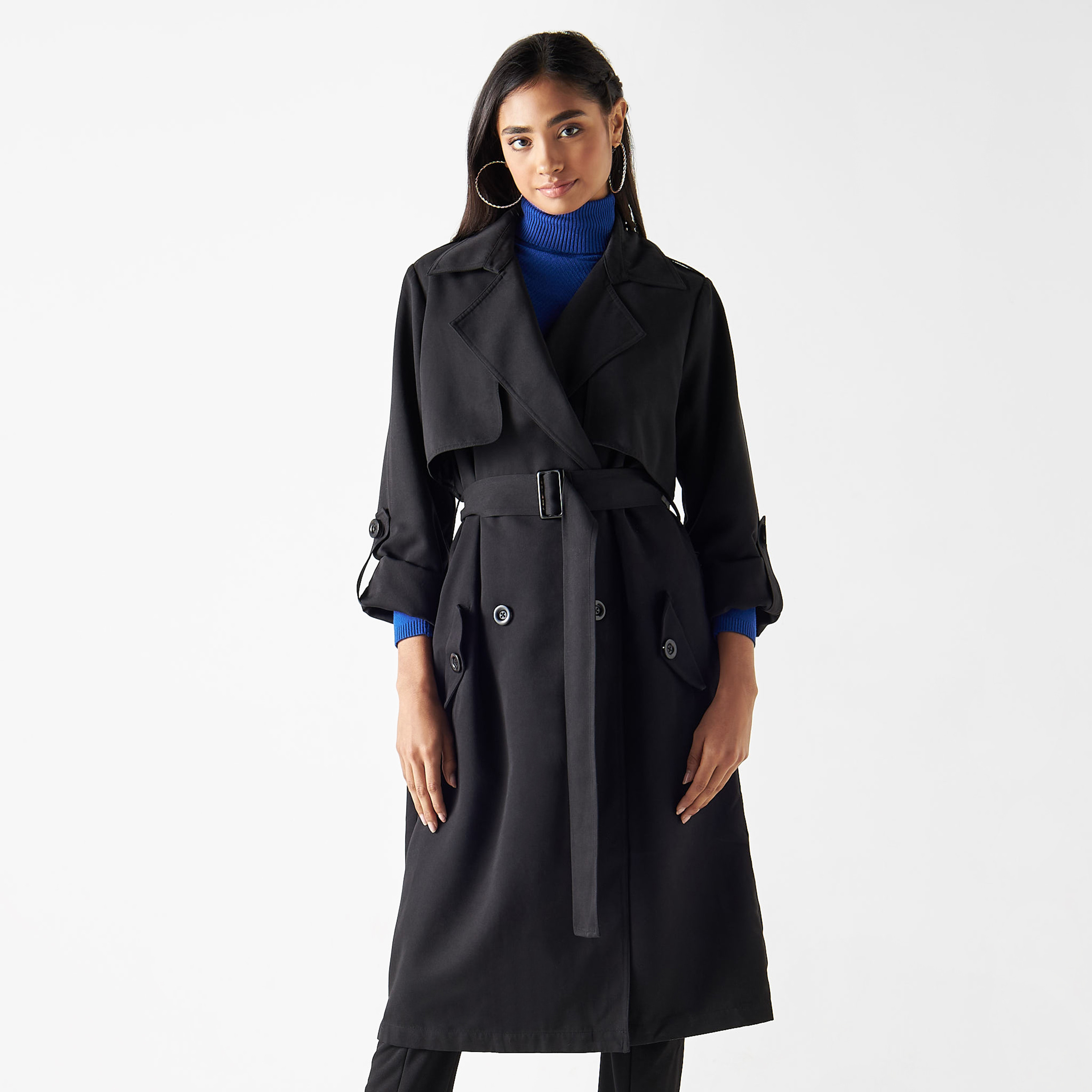 Solid Trench Coat with Belt and Pockets-women-clothing-coatsandjackets-coats-image-1