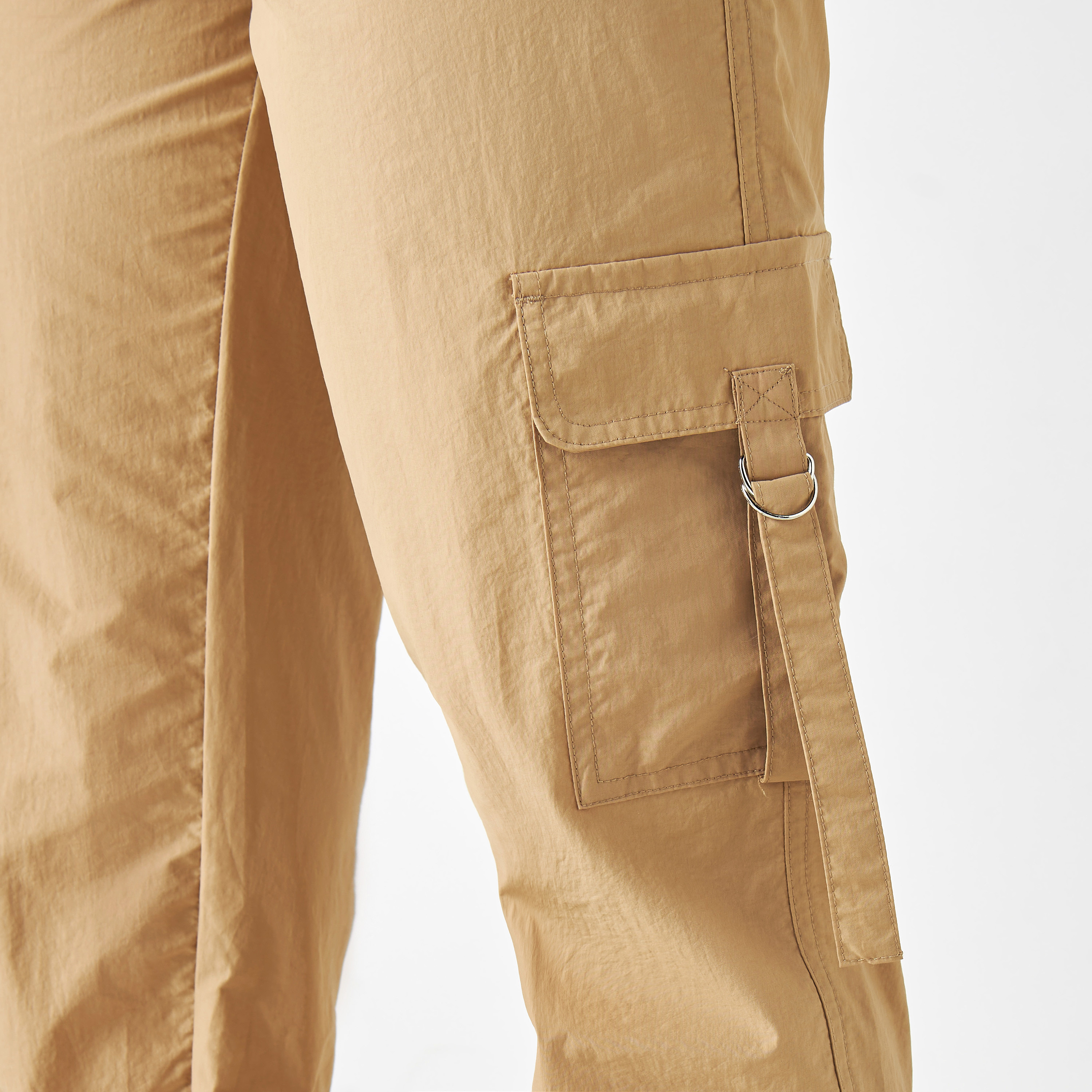 Cargo Pants with Elasticated Waistband and Pockets-women-clothing-bottoms-trousers-image-10
