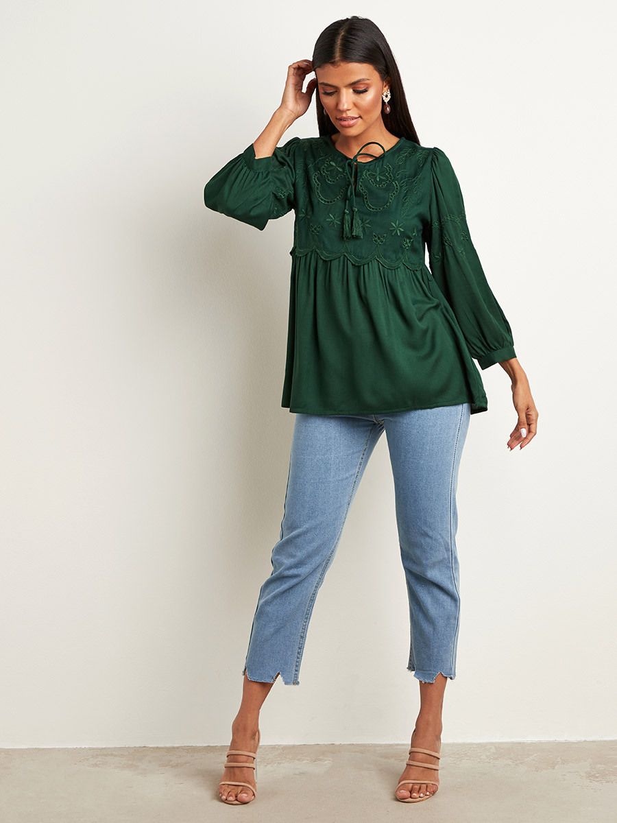 بلوزة بقصة واسعة وكشكش من ستايلي-women-clothing-shirtsandblouses-blouses-image-2