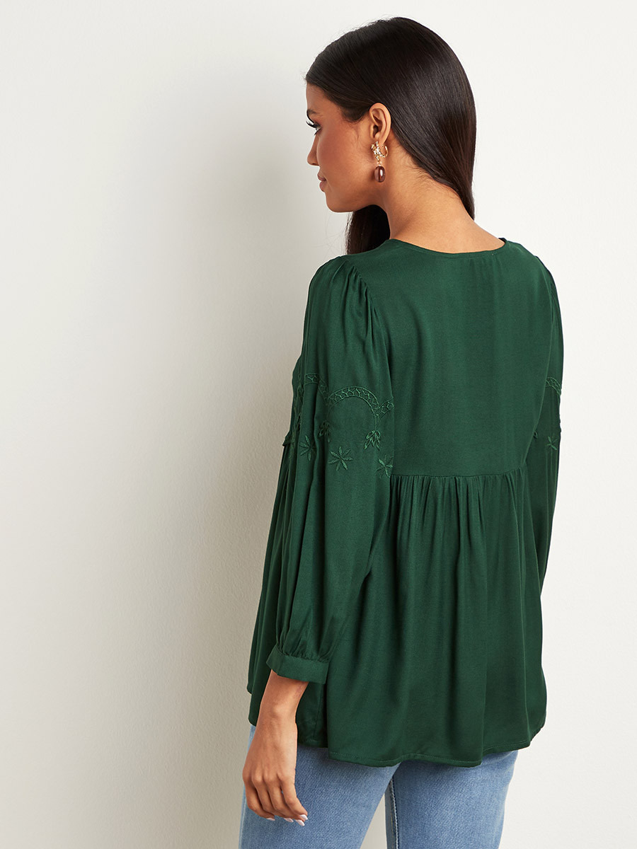 بلوزة بقصة واسعة وكشكش من ستايلي-women-clothing-shirtsandblouses-blouses-image-4