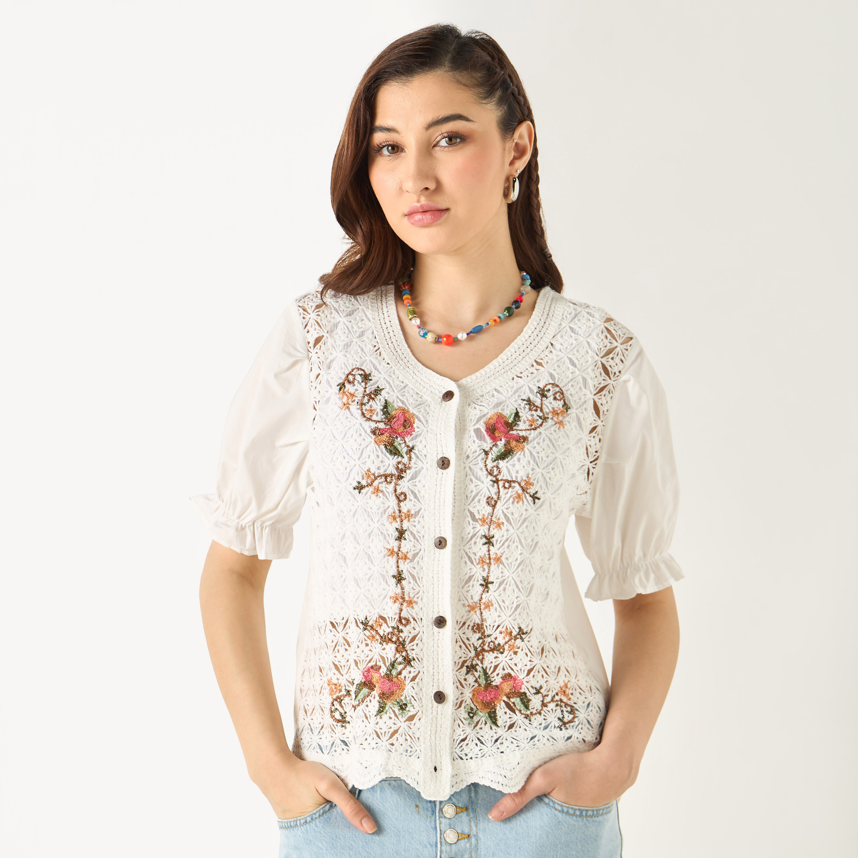 Buy embroidered tops best sale