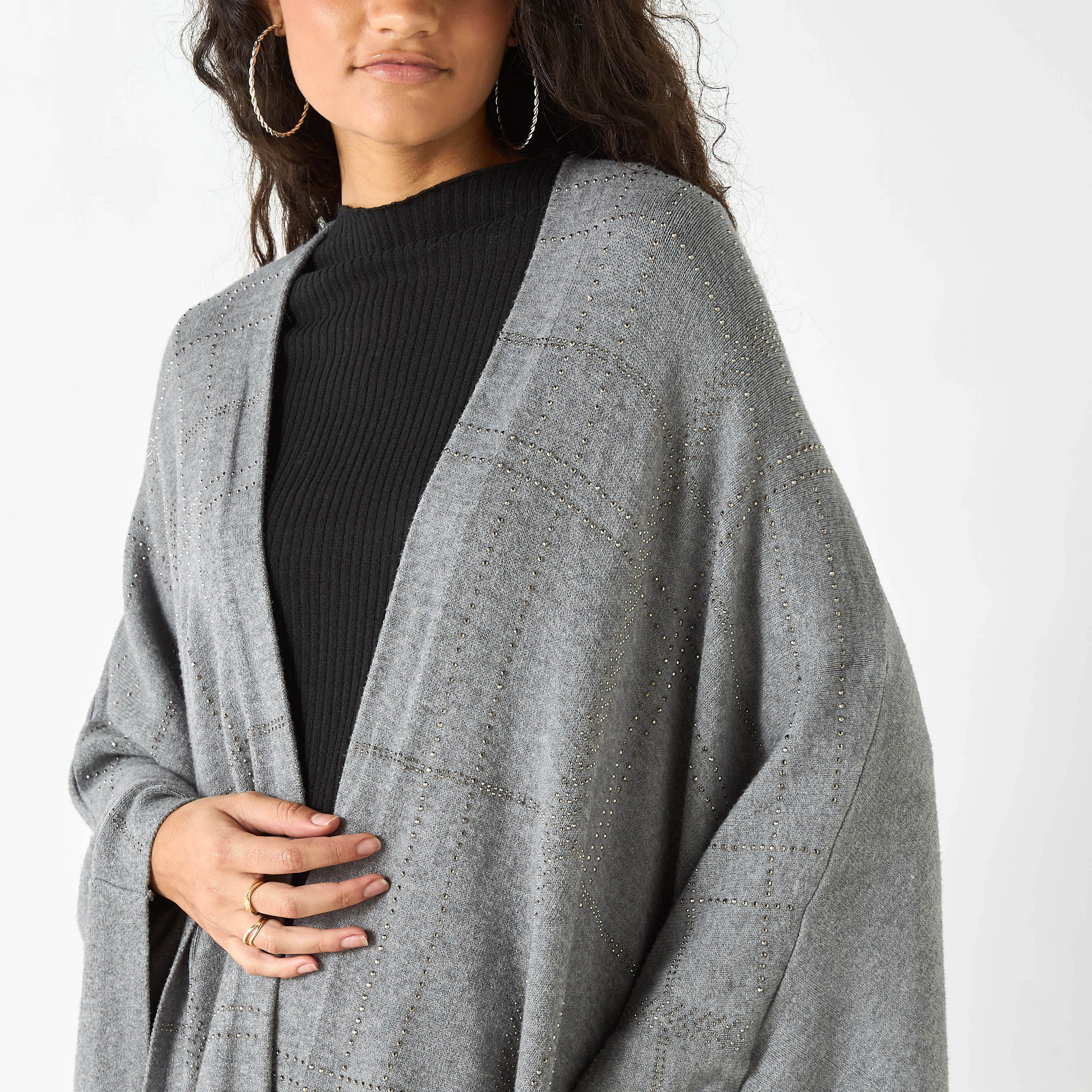 Shop Embellished Cardigan with Long Sleeves Online Splash UAE