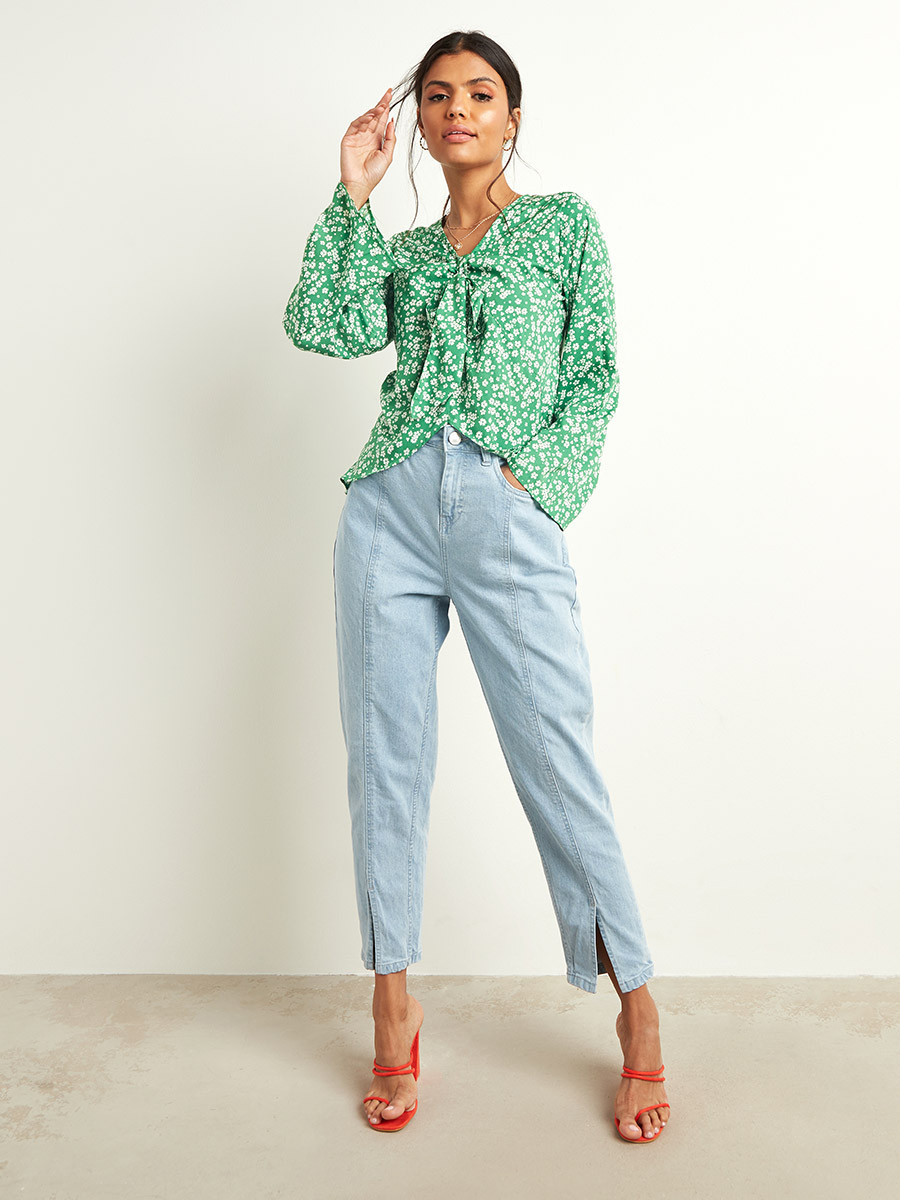 Styli Ditsy Print Top with Long Sleeves-women-clothing-shirtsandblouses-blouses-image-2