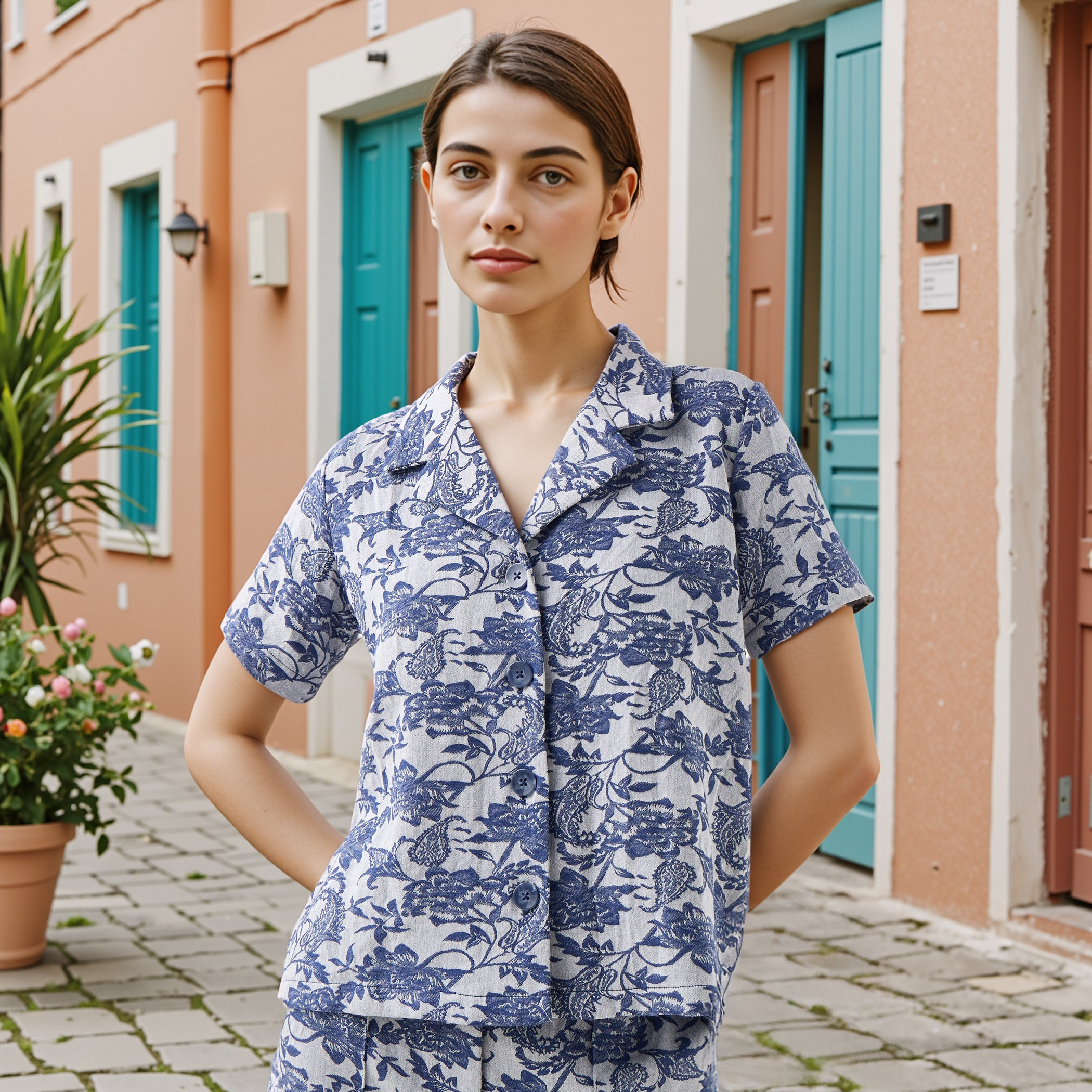 Printed Jacquard Textured Shirt-women-clothing-shirtsandblouses-shirts-image-1