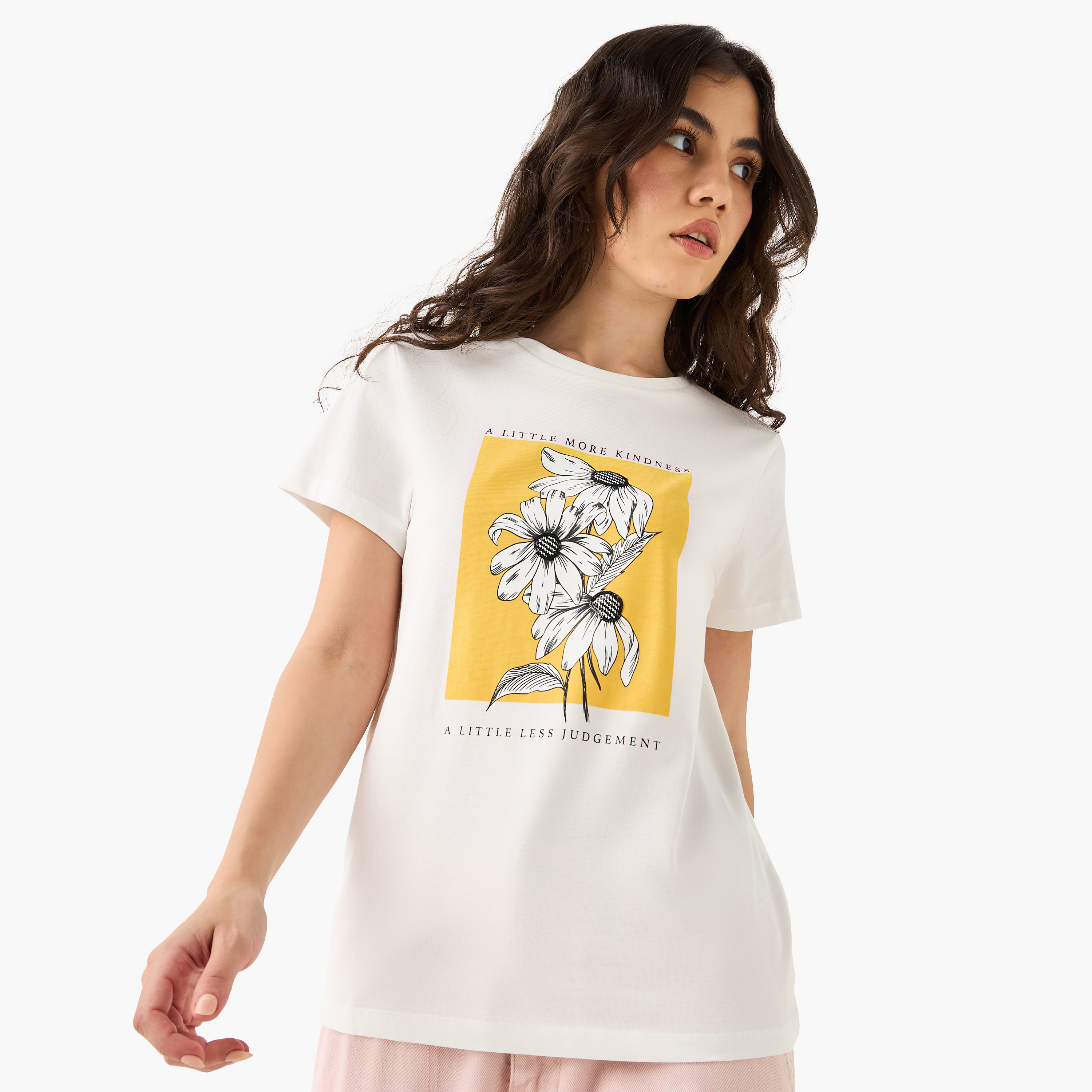 Printed Crew Neck T-shirt-women-clothing-tshirts-image-11