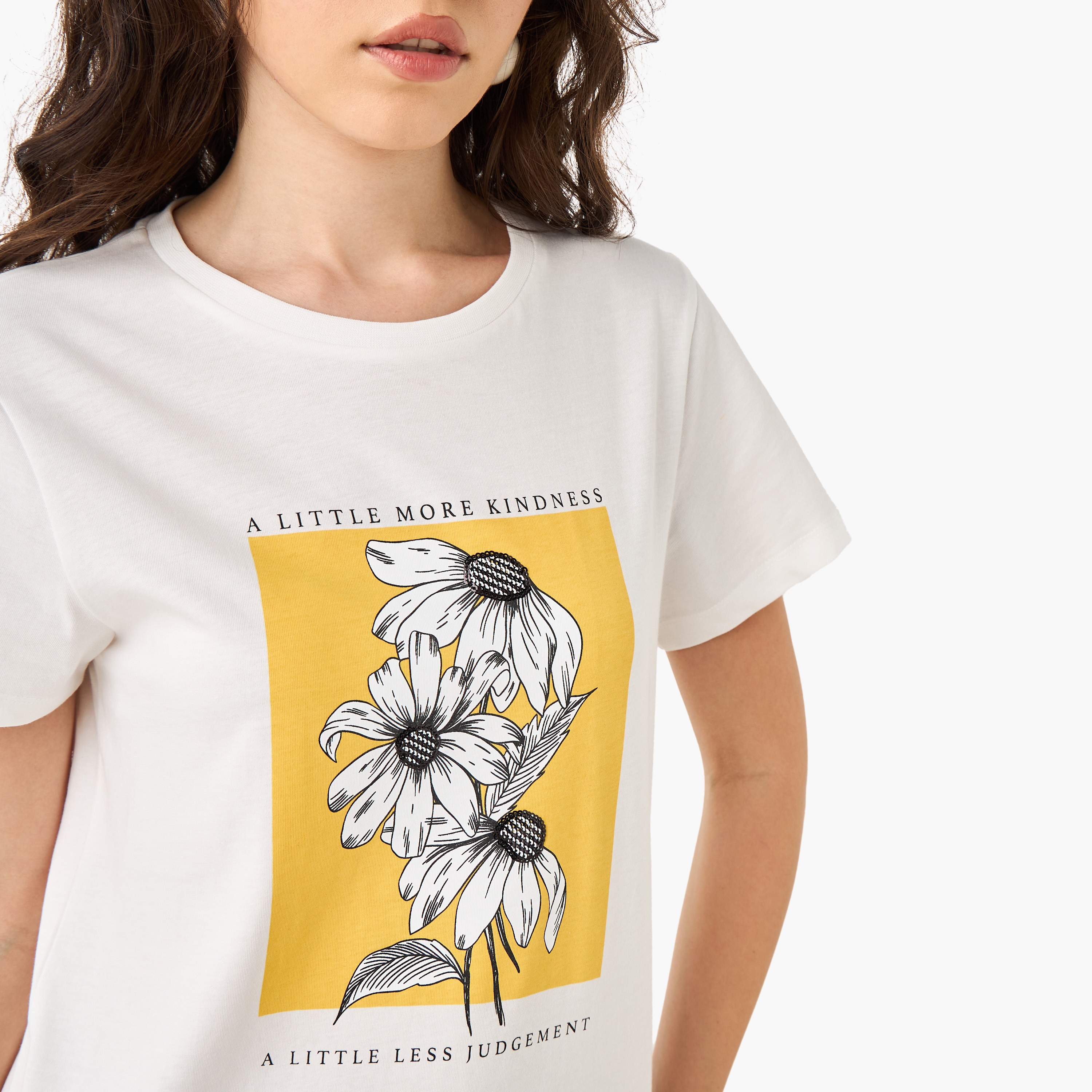 Printed Crew Neck T-shirt-women-clothing-tshirts-image-14