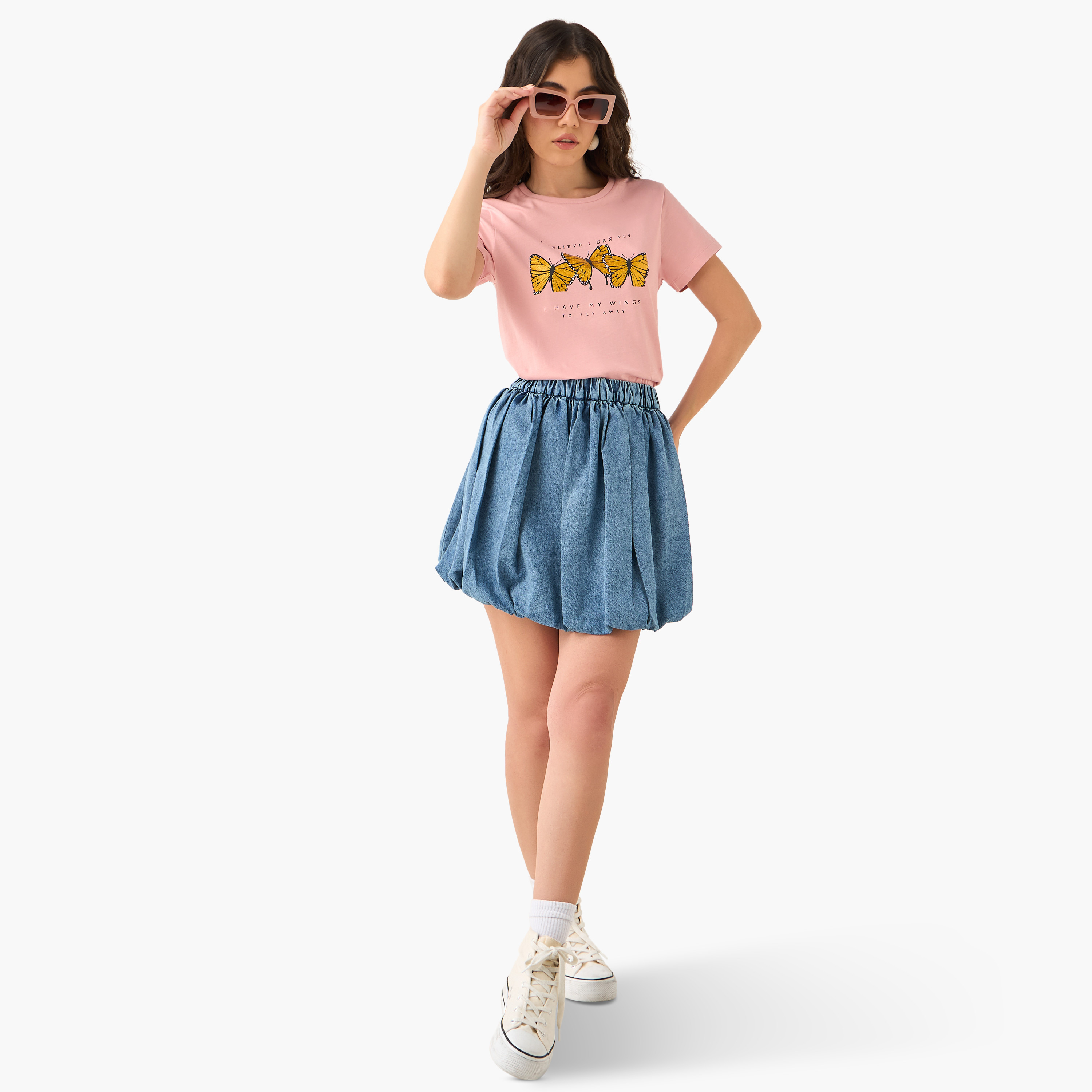 Printed Crew Neck T-shirt-women-clothing-tshirts-image-2