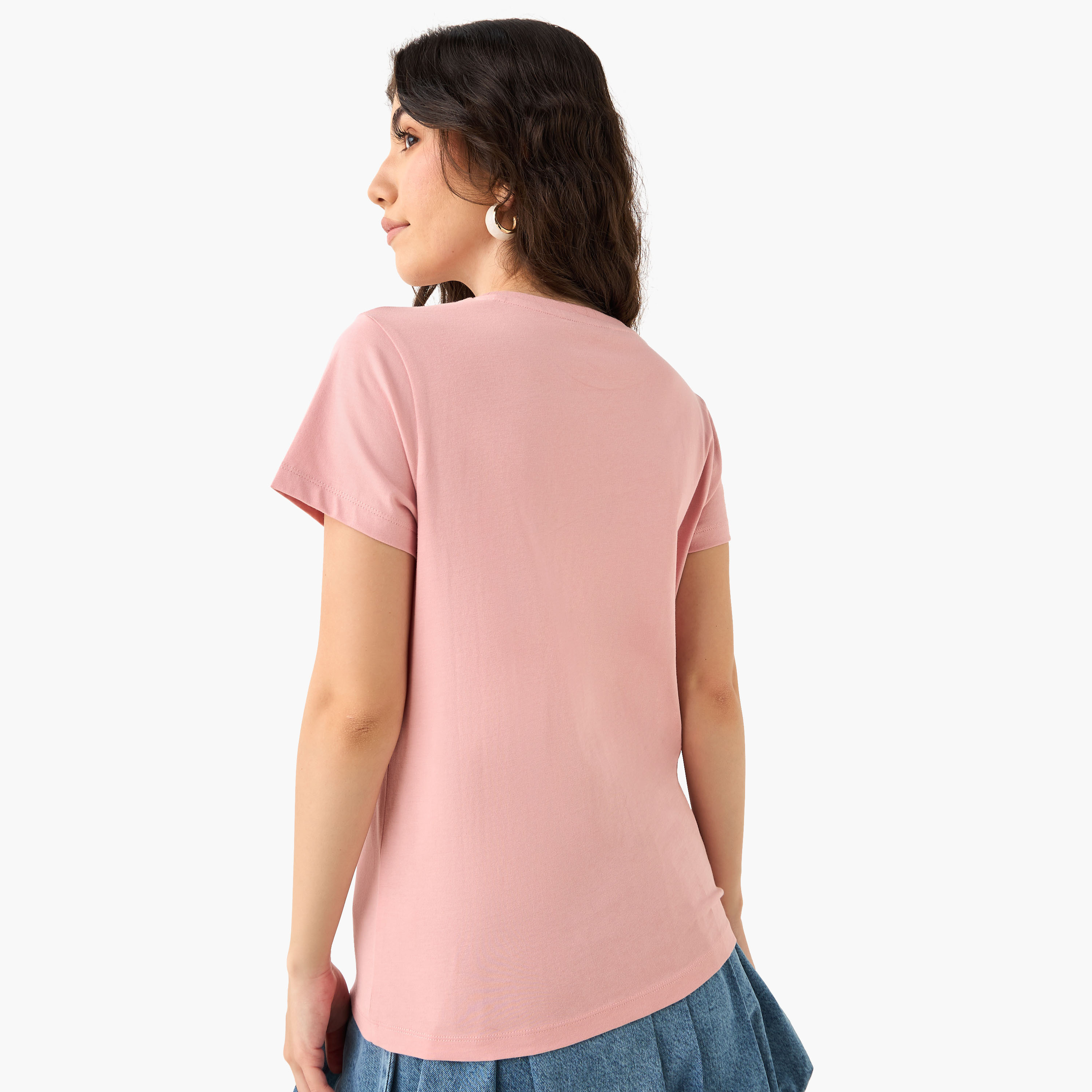 Printed Crew Neck T-shirt-women-clothing-tshirts-image-3