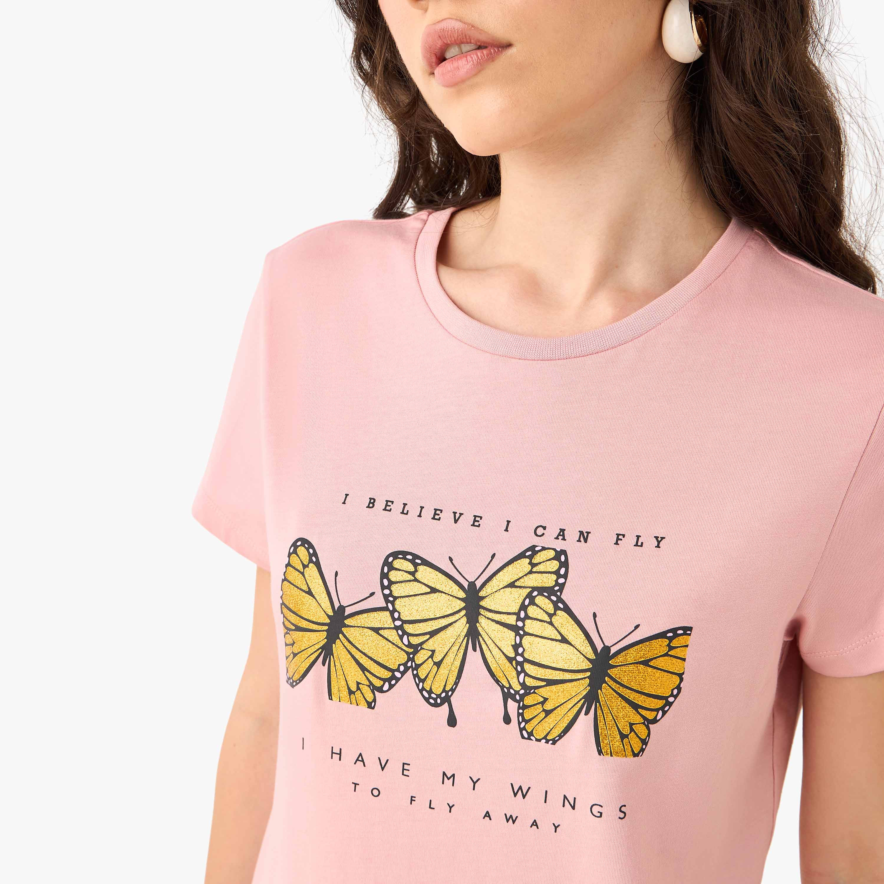 Printed Crew Neck T-shirt-women-clothing-tshirts-image-4