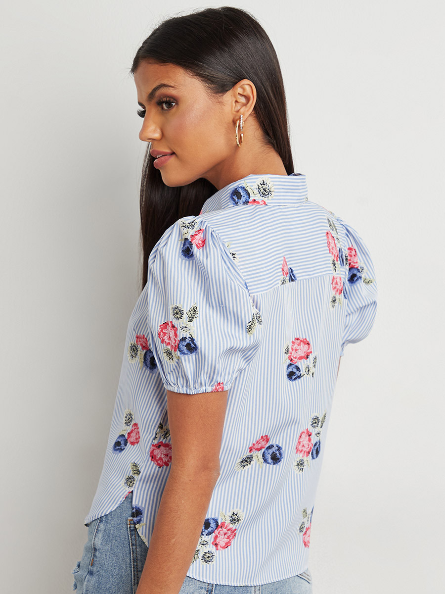 قميص مطبوع بأكمام منفوخة من ستايلي-women-clothing-shirtsandblouses-blouses-image-3