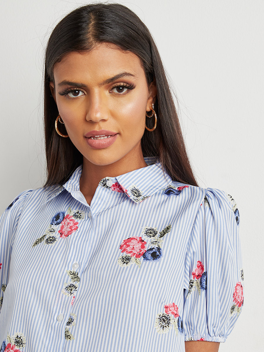 قميص مطبوع بأكمام منفوخة من ستايلي-women-clothing-shirtsandblouses-blouses-image-4