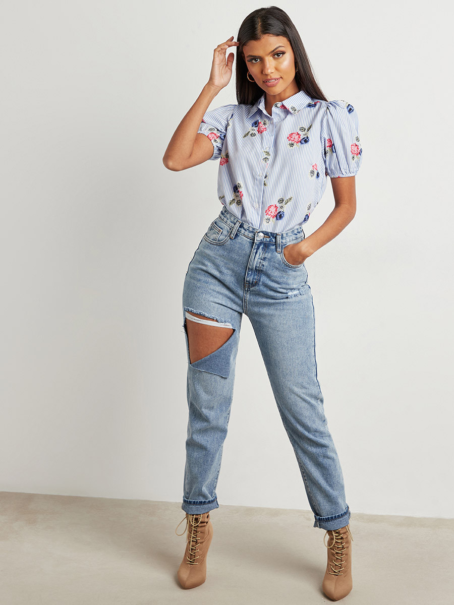 قميص مطبوع بأكمام منفوخة من ستايلي-women-clothing-shirtsandblouses-blouses-image-5