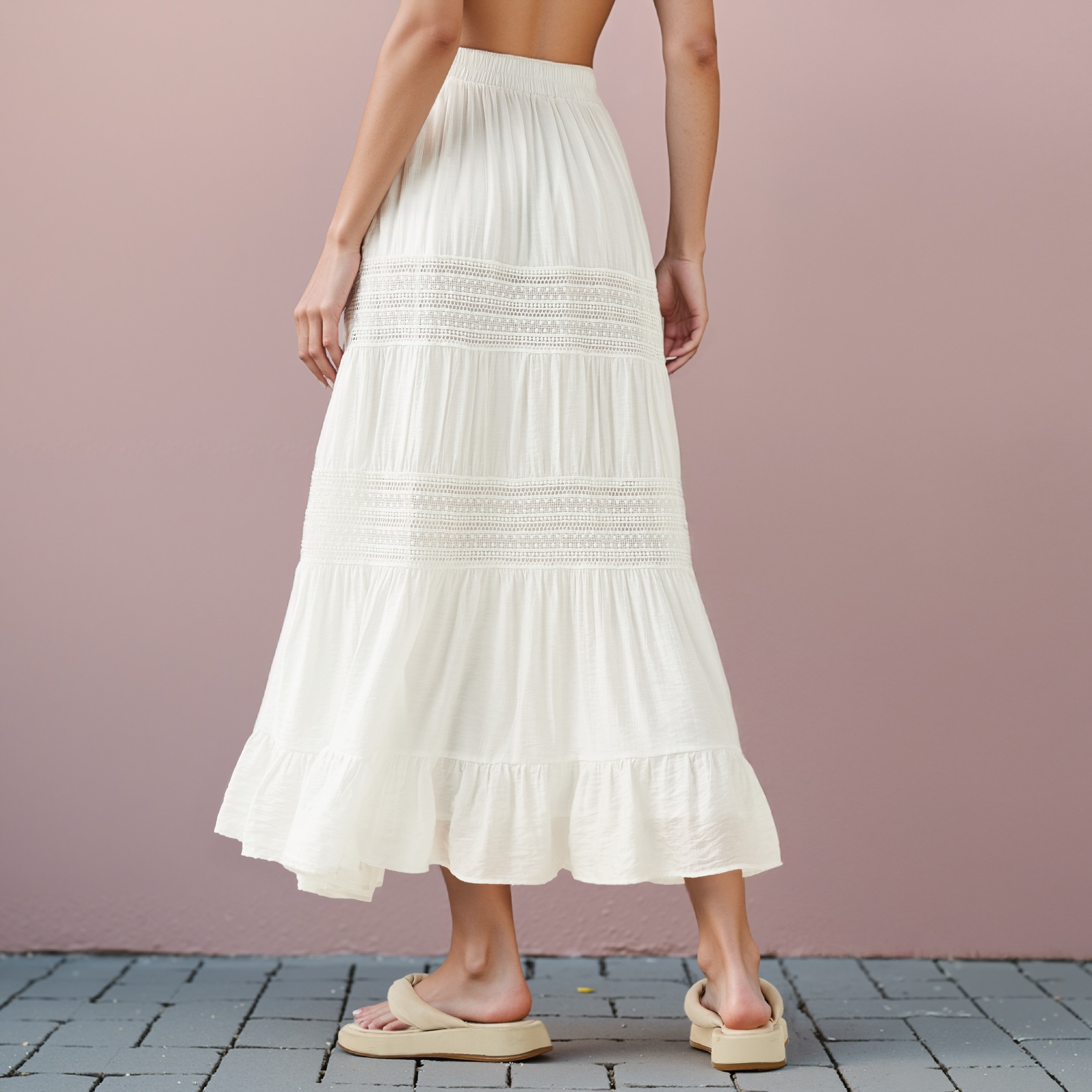 Textured Tiered Maxi Skirt with Elasticated Waistband-women-clothing-skirts-image-3