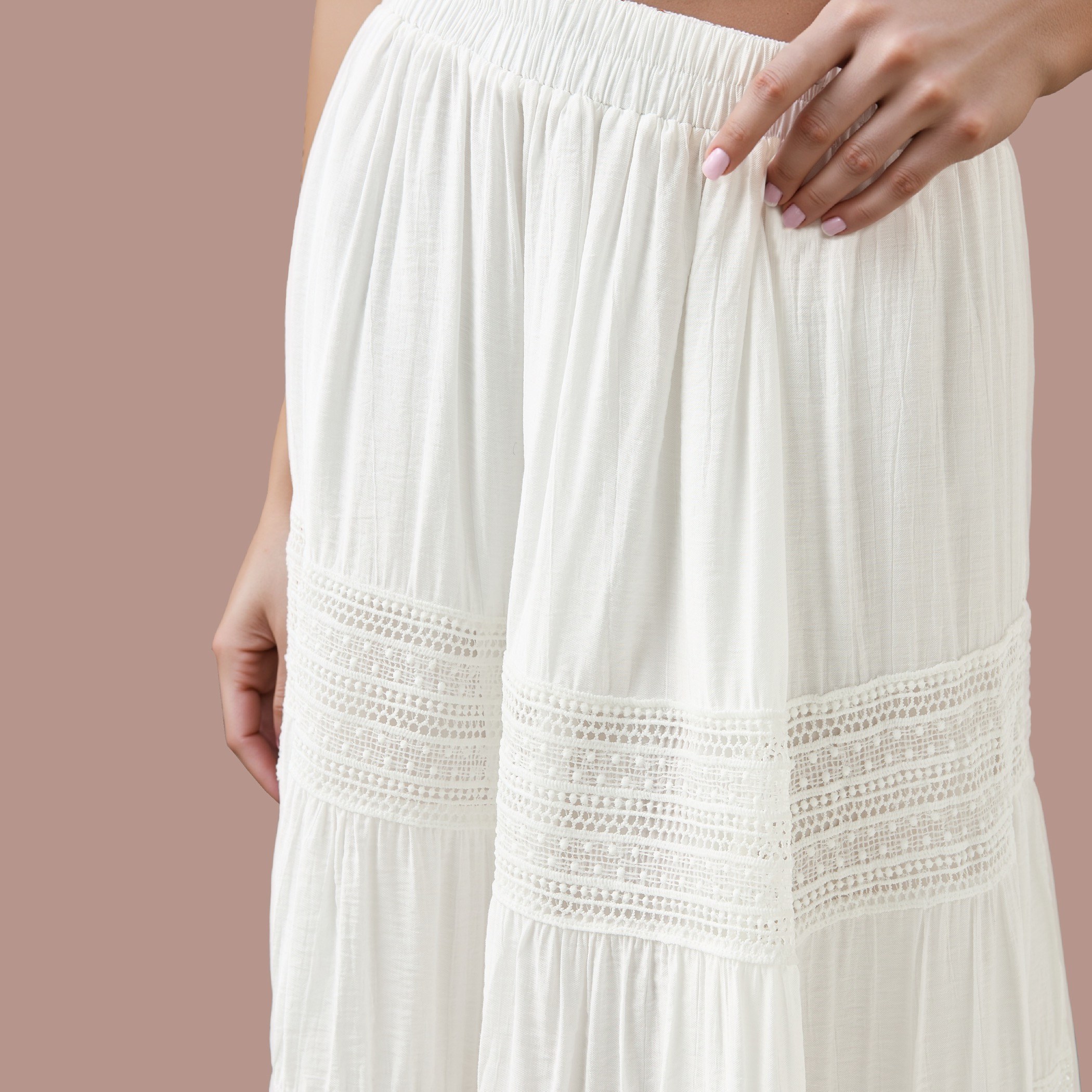 Textured Tiered Maxi Skirt with Elasticated Waistband-women-clothing-skirts-image-4
