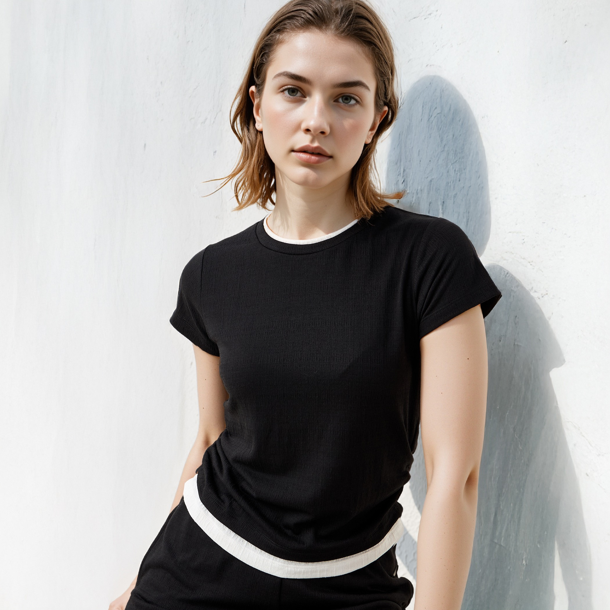 Side Rouched Twofer T-shirt-women-clothing-tshirts-image-4