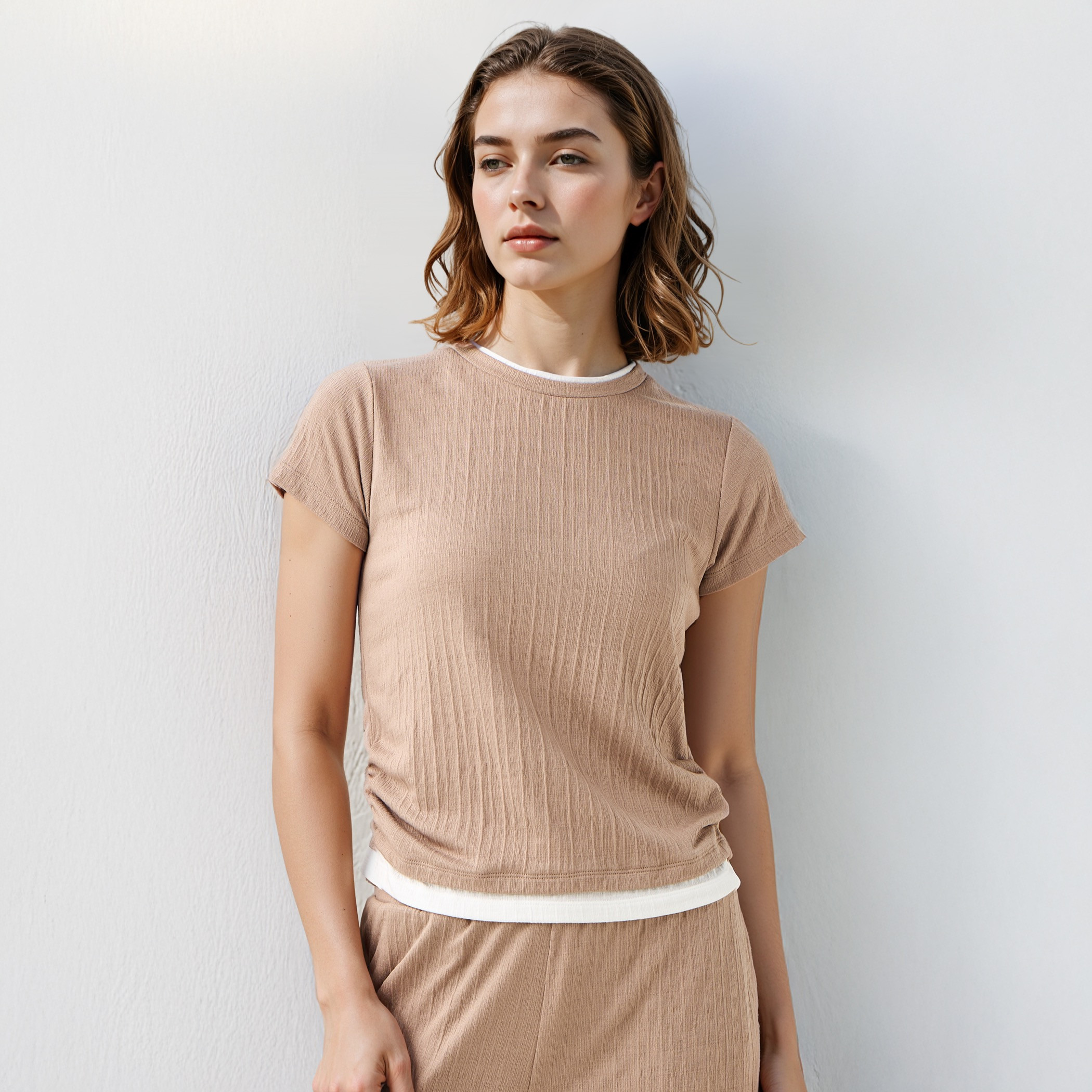 تيشيرت توفر بتصميم مجمع على الجانبين-women-clothing-tshirts-image-1