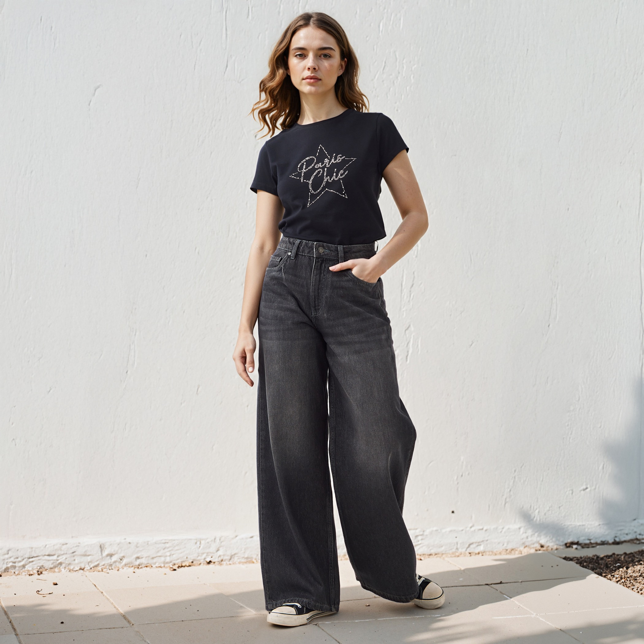 Embellished Crew Neck T-shirt-women-clothing-tshirts-image-2