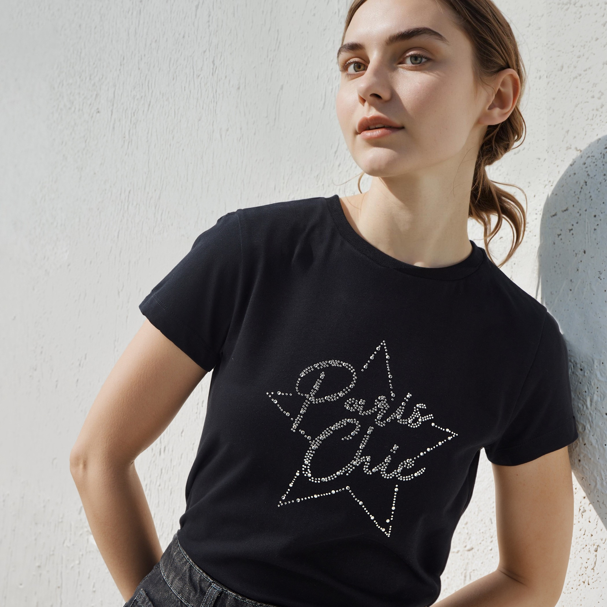 Embellished Crew Neck T-shirt-women-clothing-tshirts-image-4