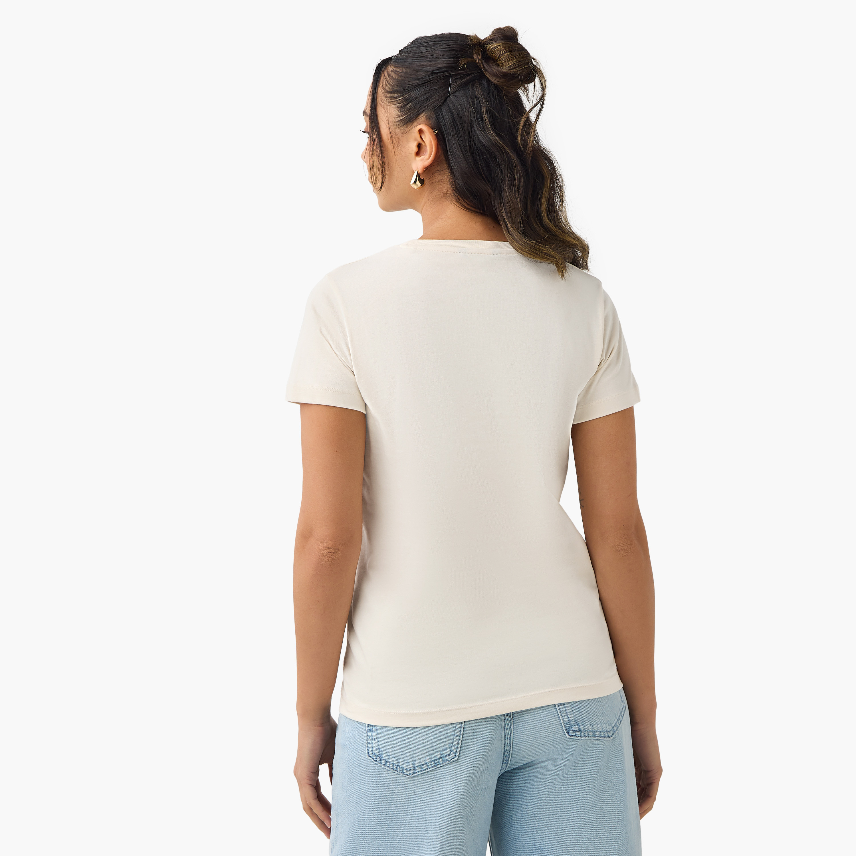 Slogan Embroidered T-shirt-women-clothing-tshirts-image-3