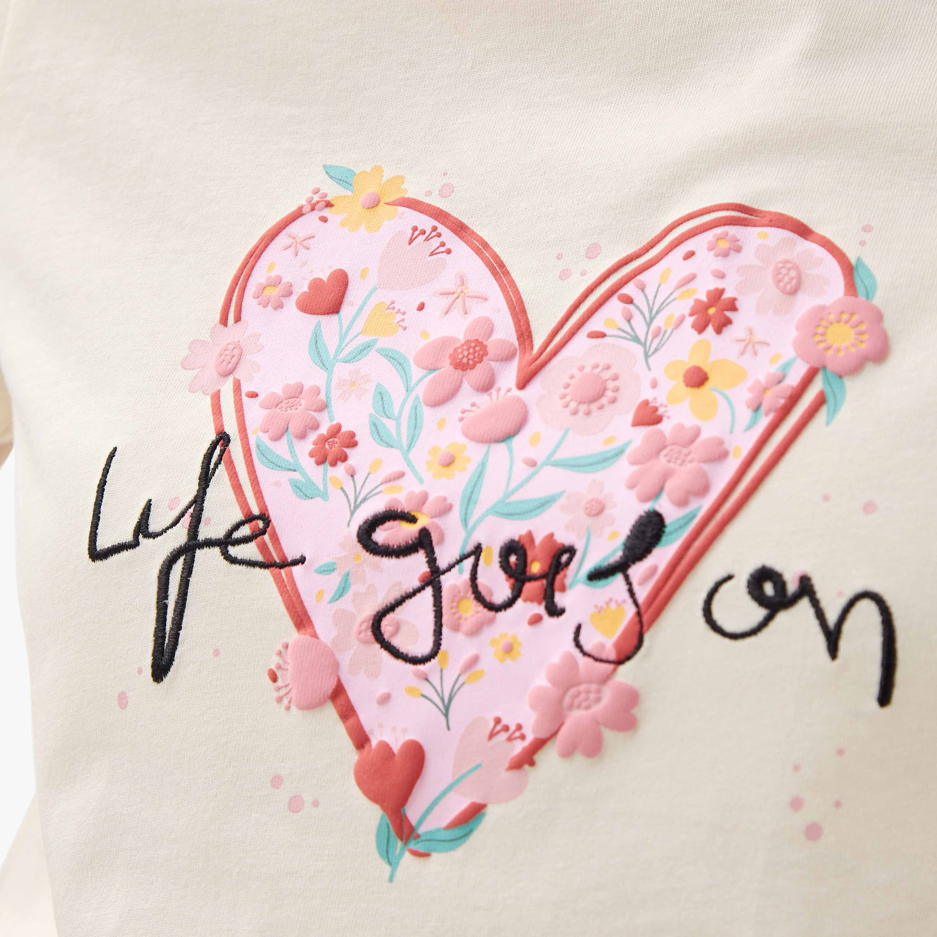 Slogan Embroidered T-shirt-women-clothing-tshirts-image-5