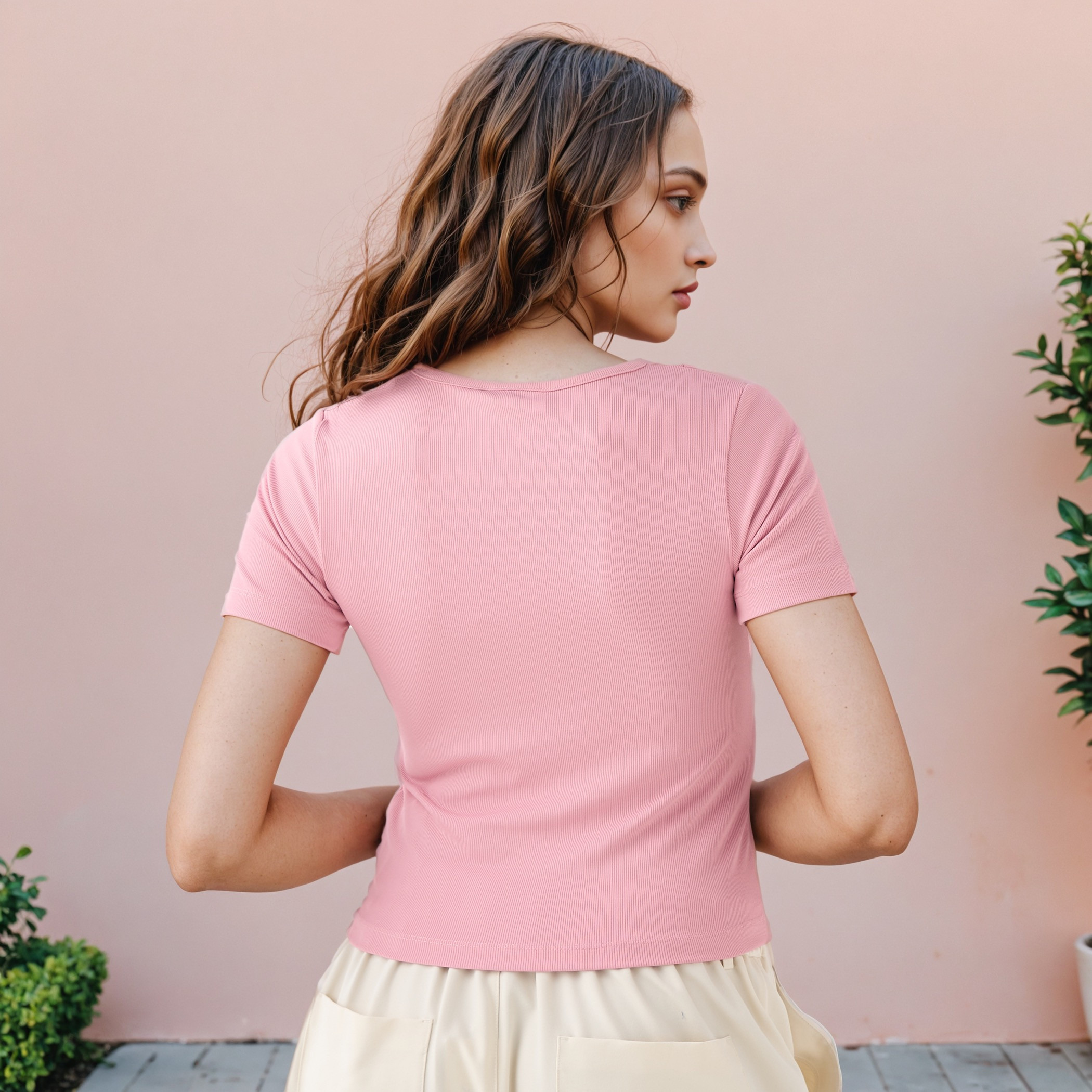 Ribbed T-shirt with Cutout Detail-women-clothing-tshirts-image-3