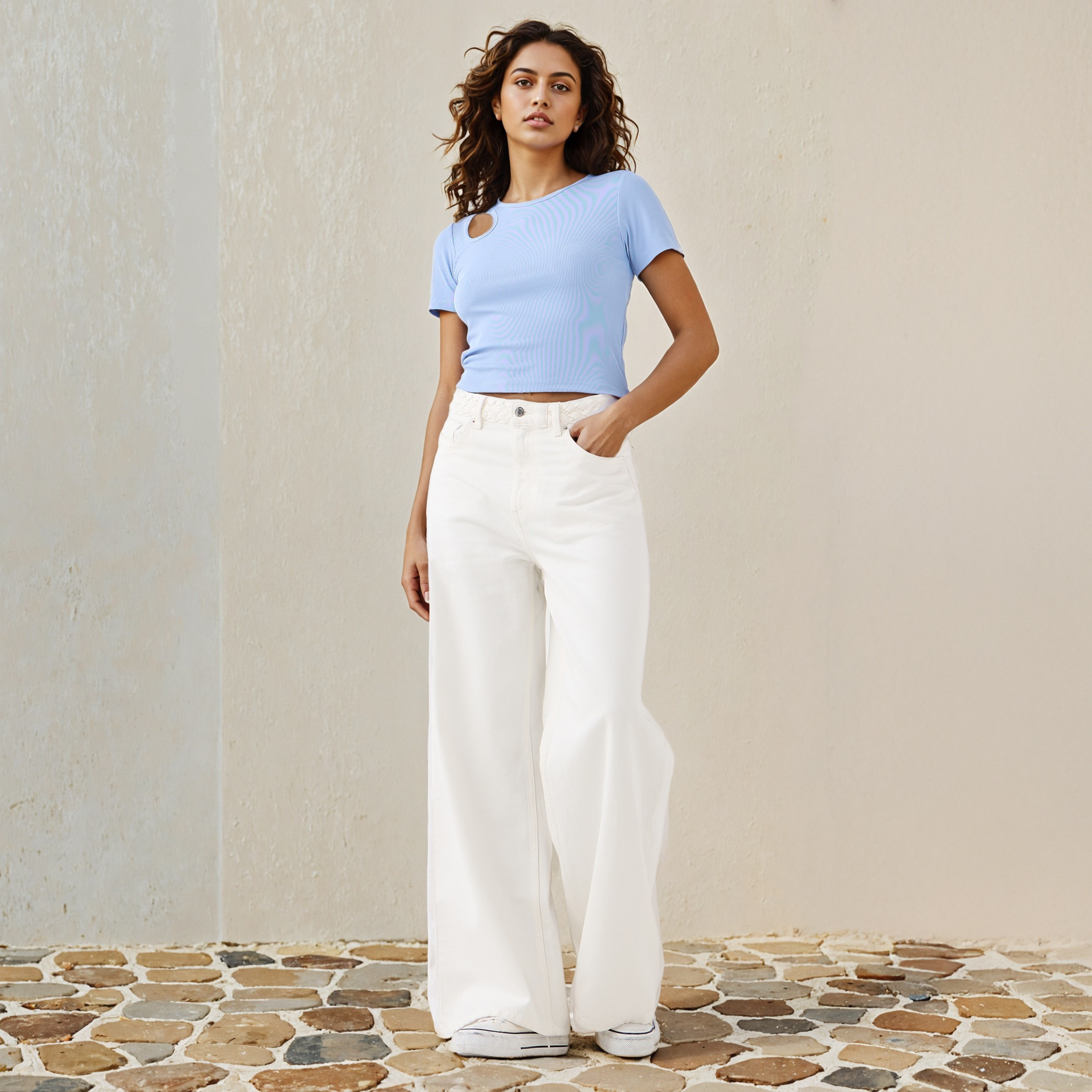 Ribbed T-shirt with Cutout Detail-women-clothing-tshirts-image-2