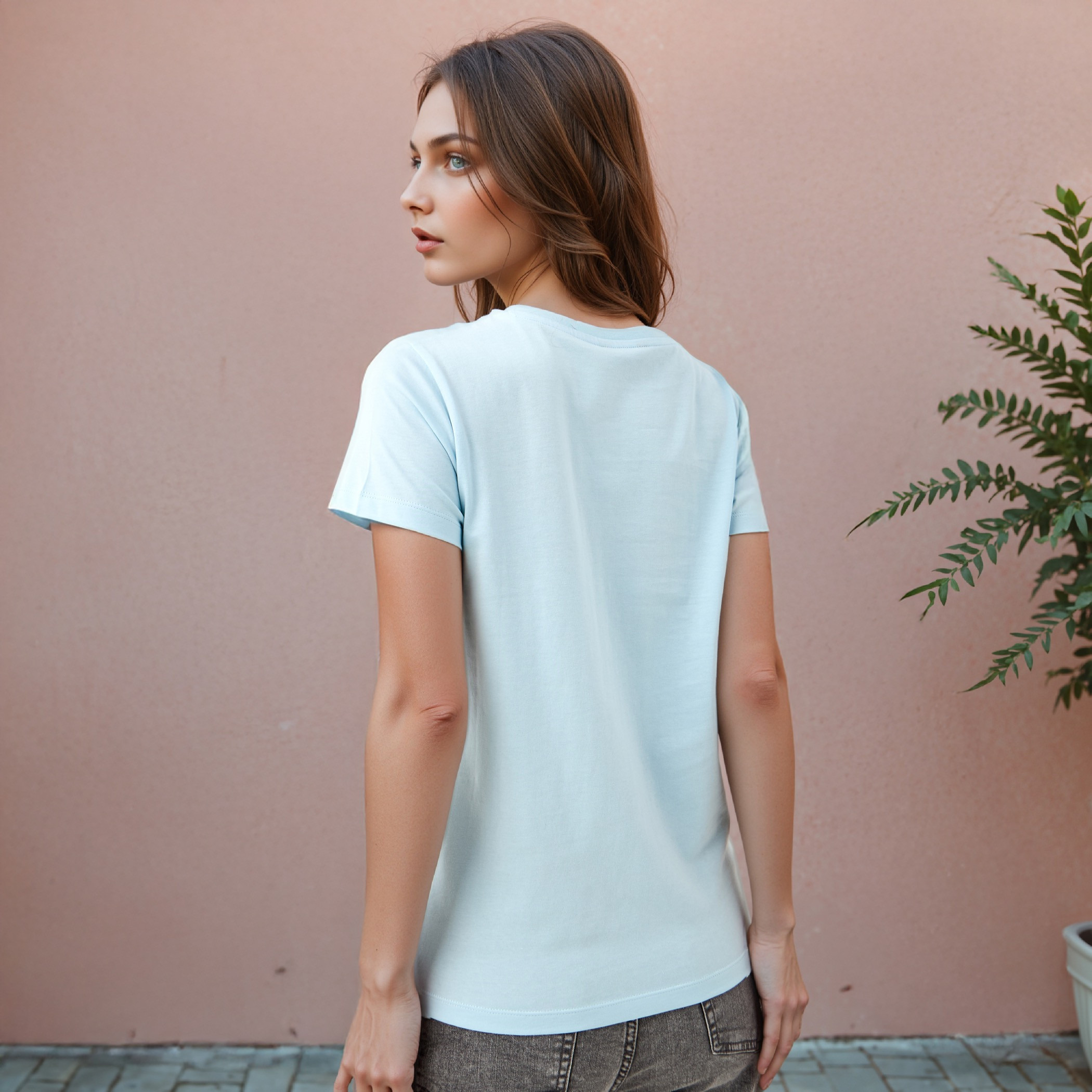 Graphic Print T-shirt with Crew Neck-women-clothing-tshirts-image-3