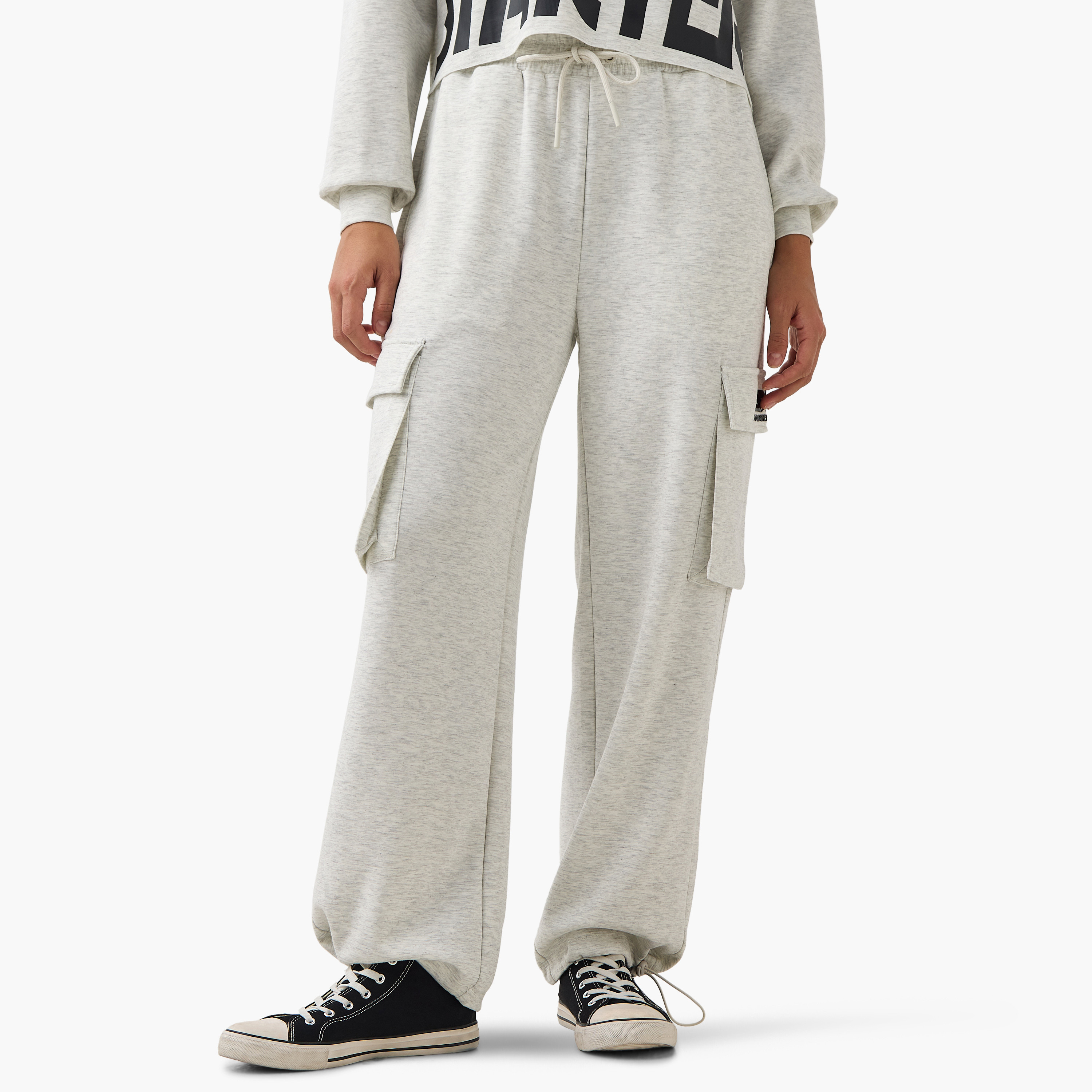 Starter Cargo Joggers with Drawstring Closure and Pocket Detail-women-clothing-bottoms-joggers-image-1
