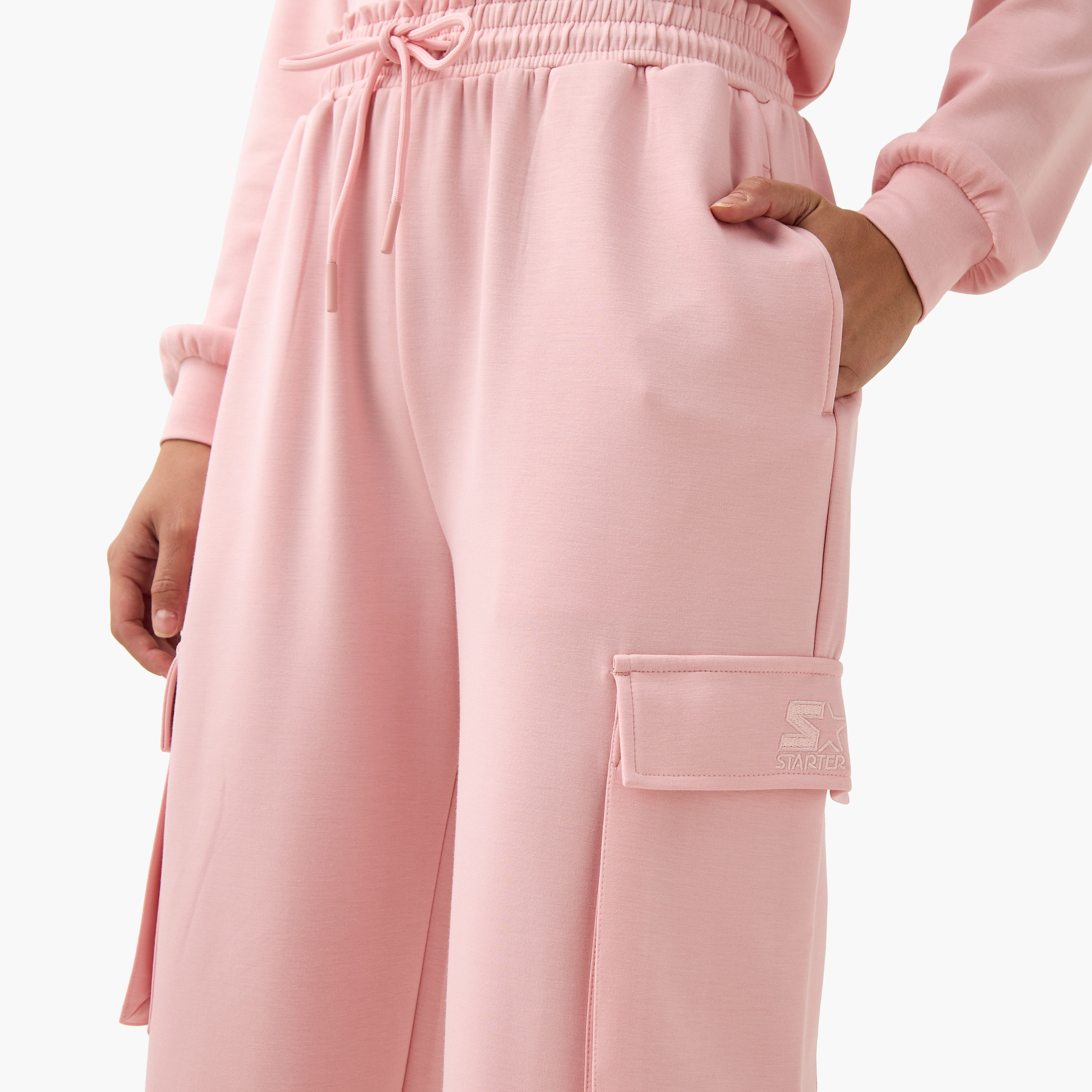 بنطلون رياضي كارجو برباط إغلاق وجيوب من ستارتر-women-clothing-bottoms-joggers-image-4