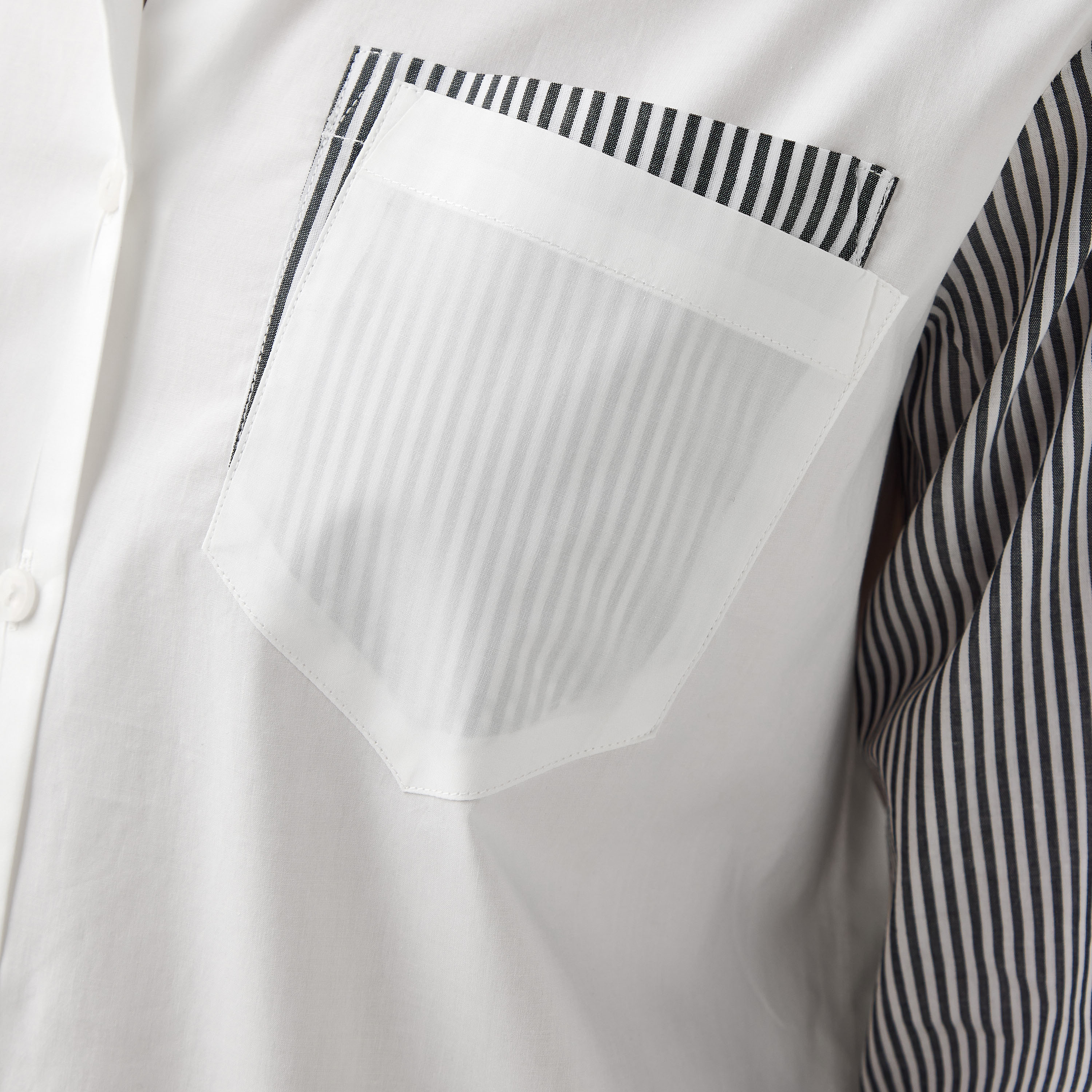 Regular Fit Striped Collared Cotton Shirt with Chest Pocket-women-clothing-shirtsandblouses-shirts-image-11