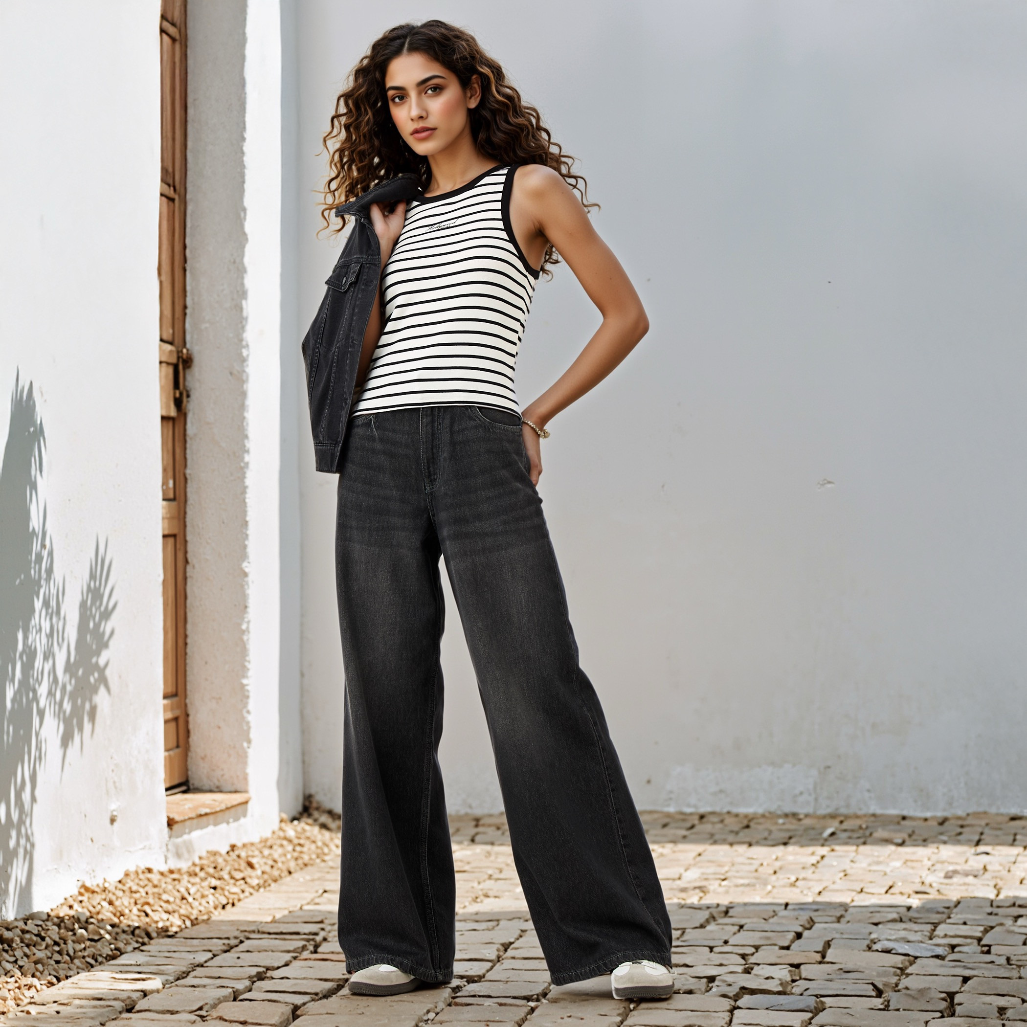 Striped Racerback Tank Top-women-clothing-tshirts-image-2