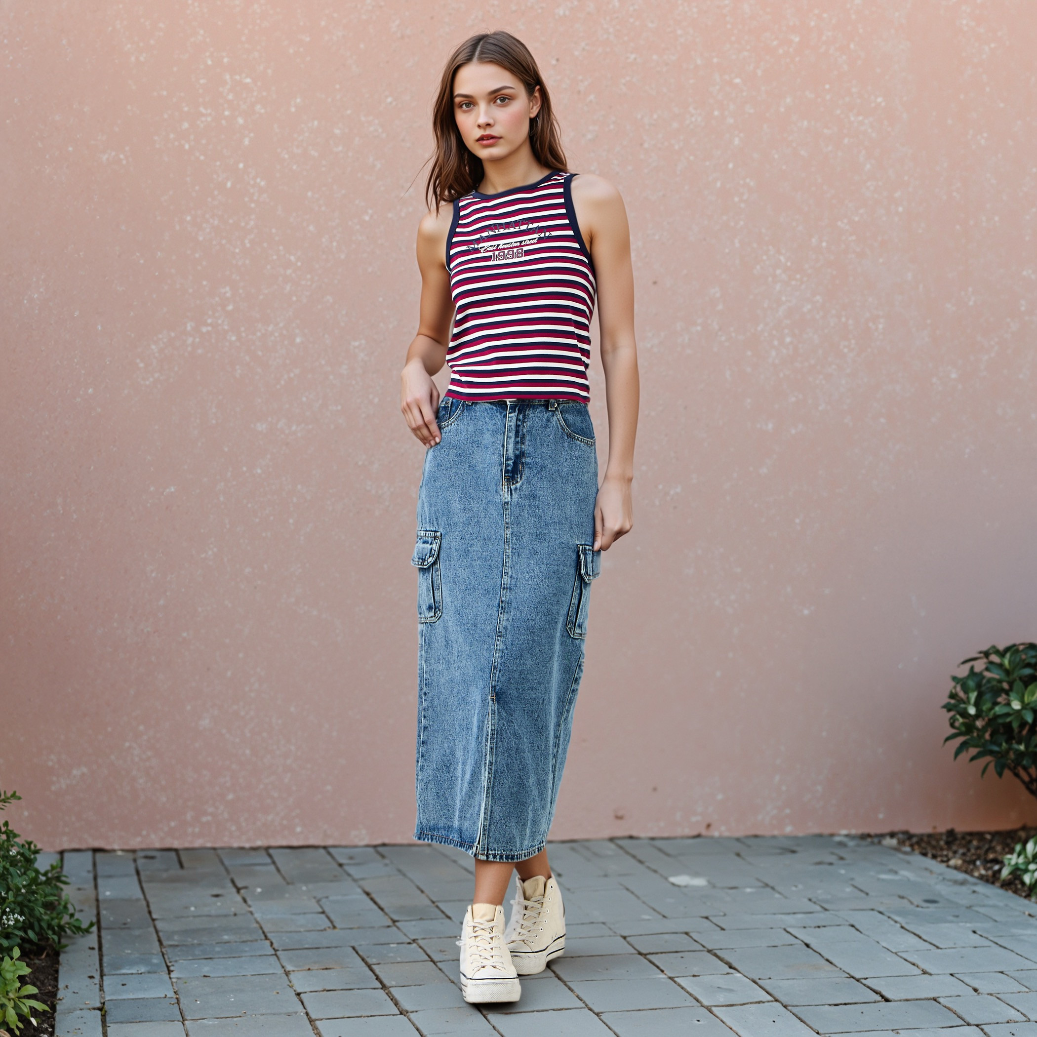 Striped Racerback Tank Top-women-clothing-tshirts-image-2