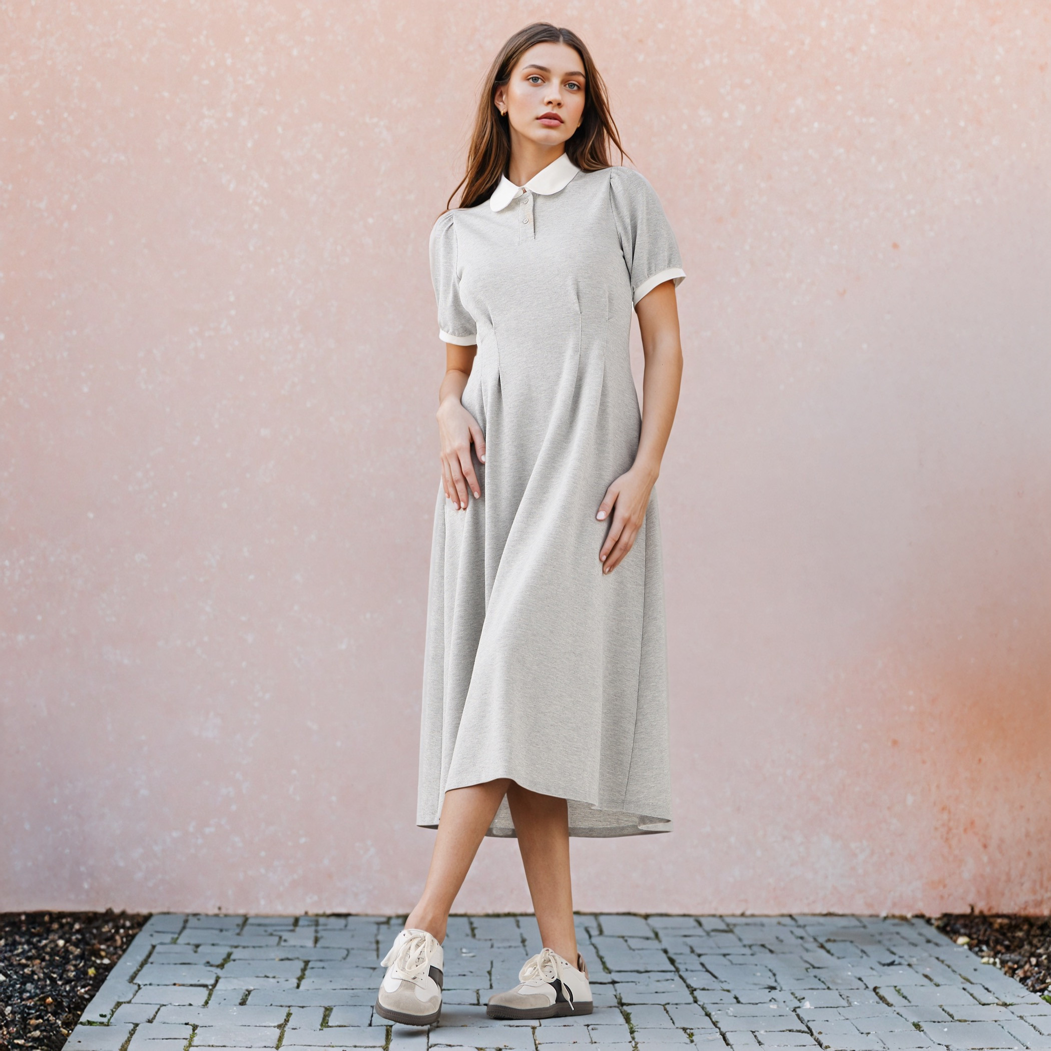 Peter Pan Collar Midi Dress-women-clothing-dresses-image-2