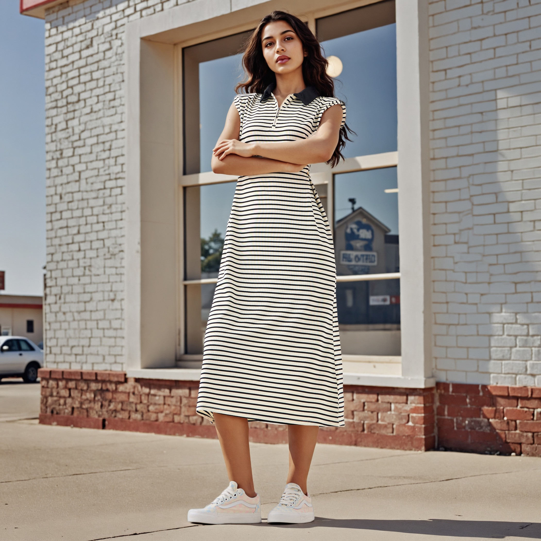 Striped Sleeveless Polo Dress-women-clothing-dresses-image-2
