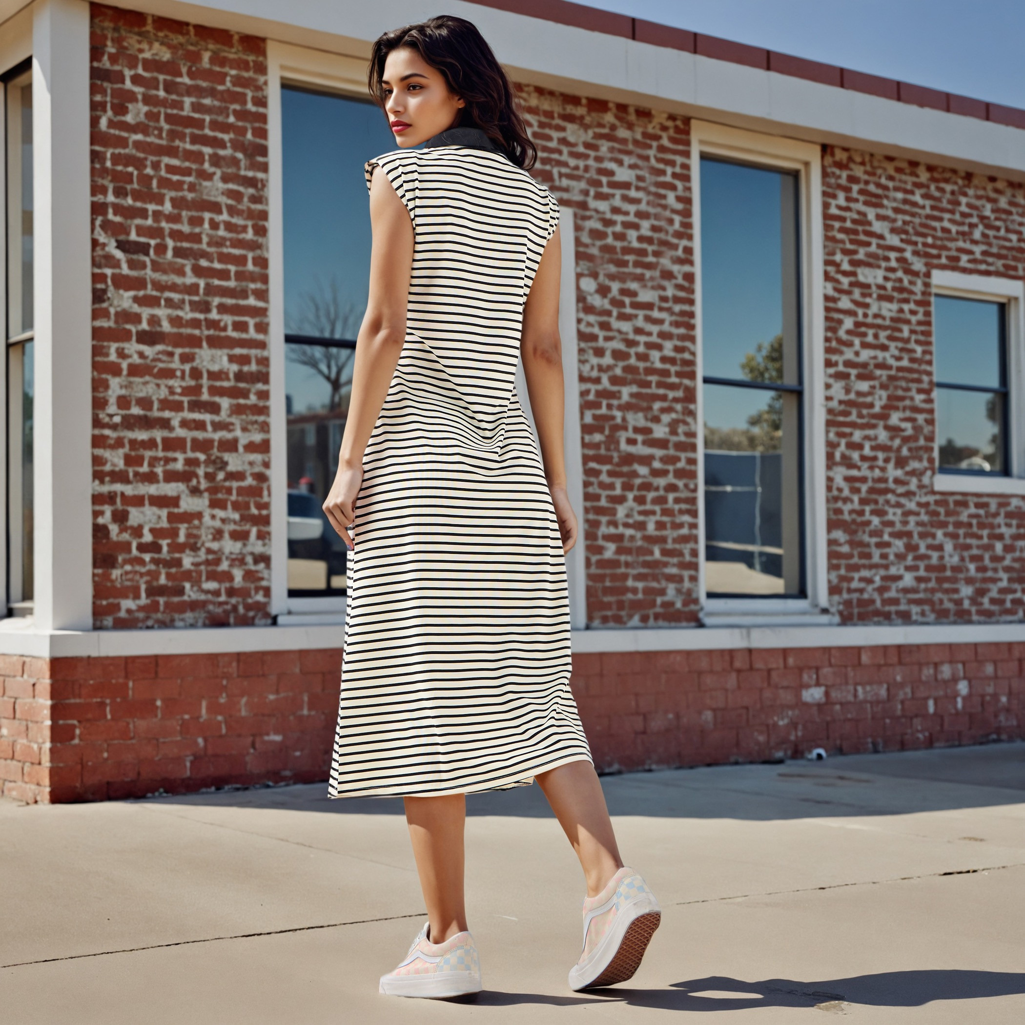 Striped Sleeveless Polo Dress-women-clothing-dresses-image-3