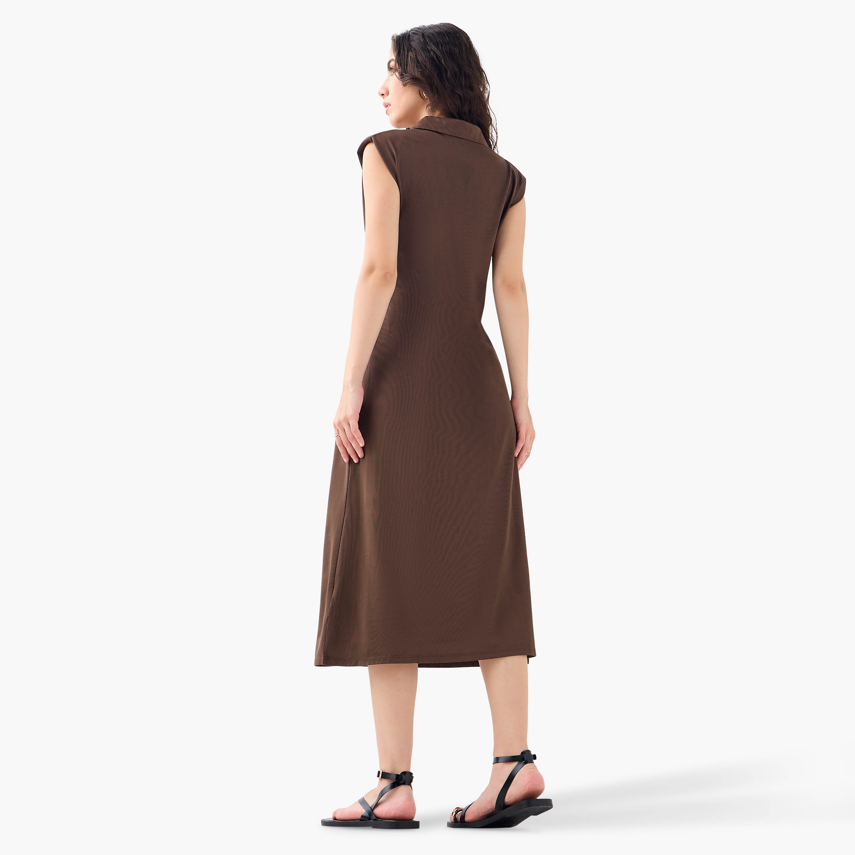 Textured Sleeveless Polo Dress-women-clothing-dresses-image-3