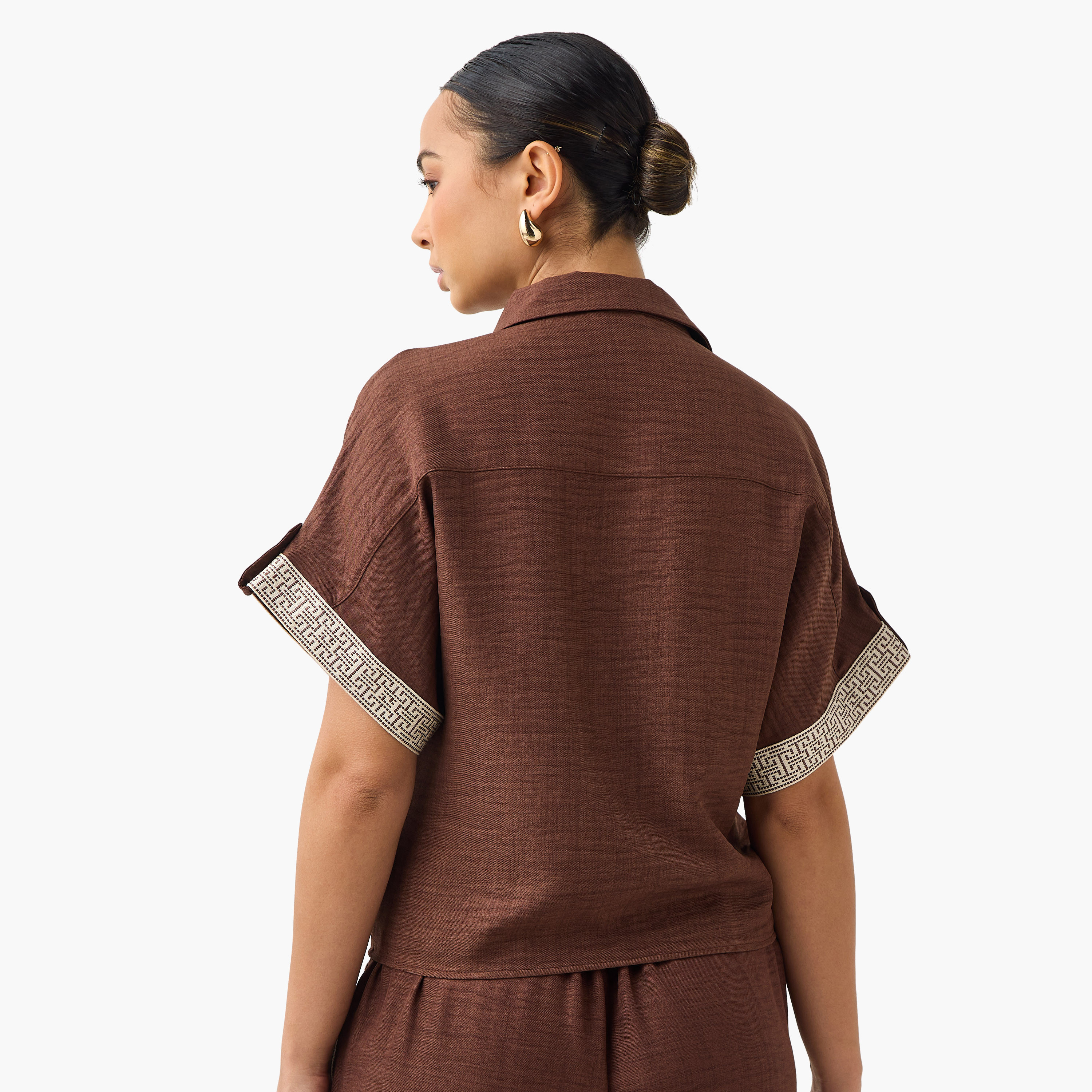 Panel Detail Crop Shirt with Knot and Pockets-women-clothing-shirtsandblouses-shirts-image-3