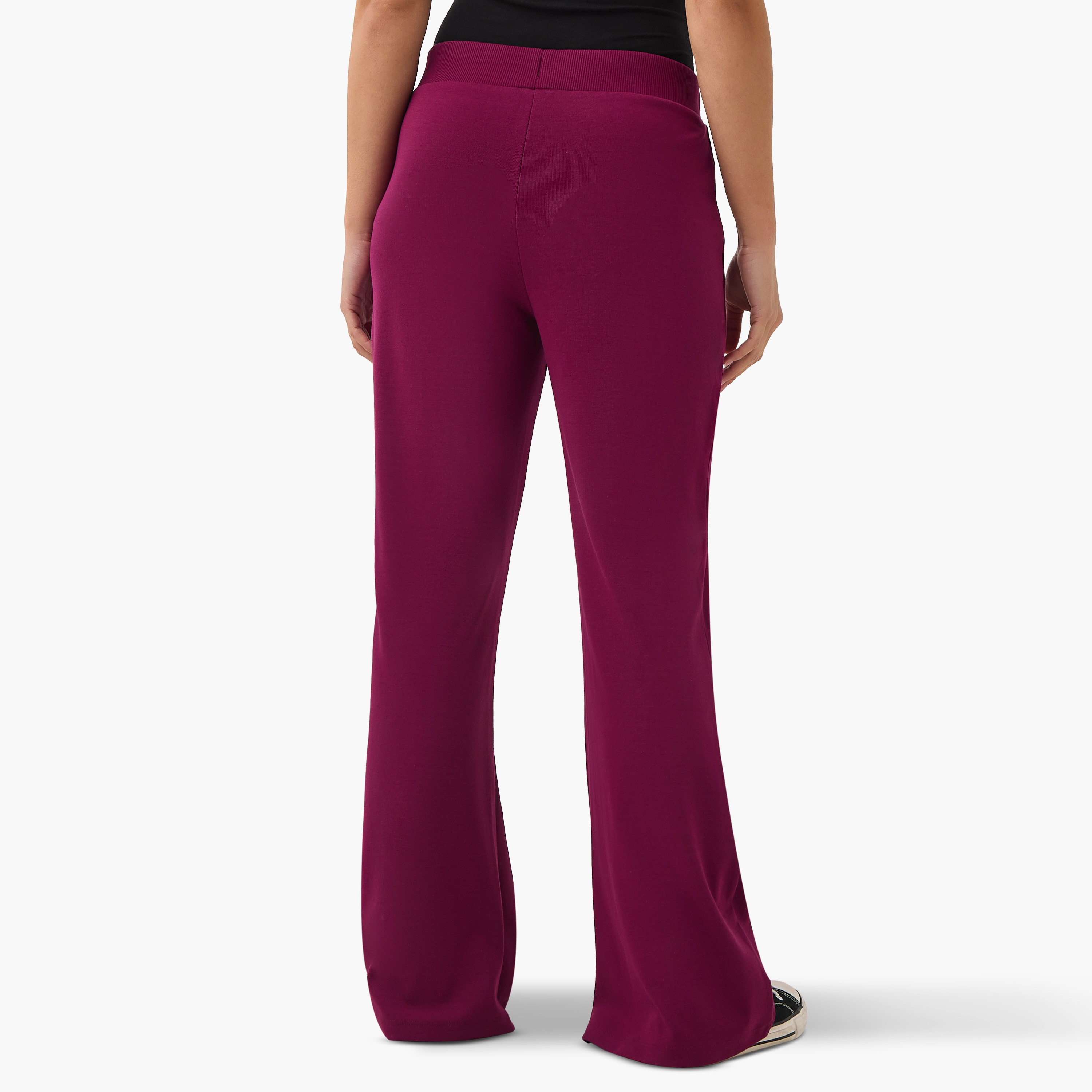 Solid Flared Flexi Waist Leggings-women-clothing-bottoms-leggings-image-3