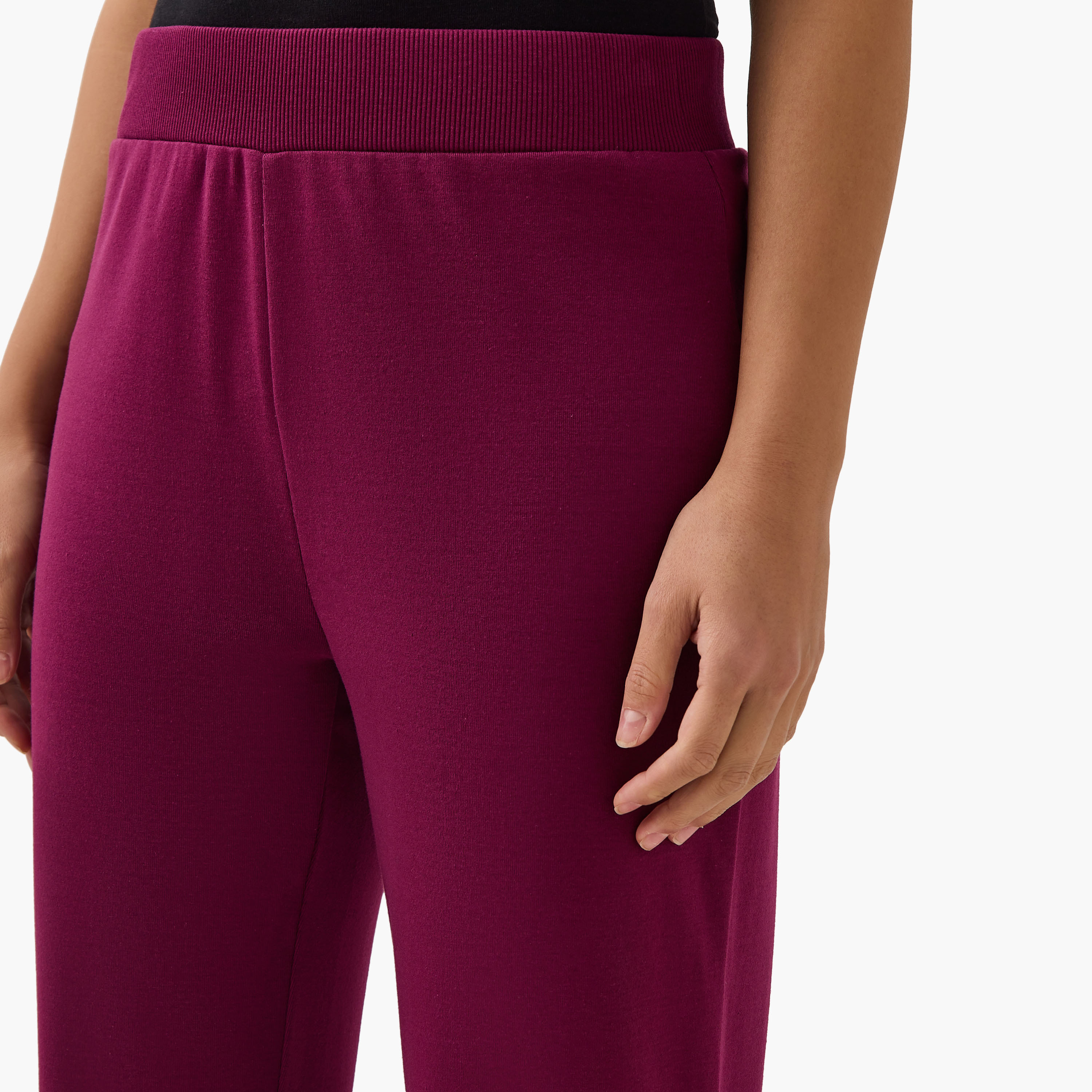 Solid Flared Flexi Waist Leggings-women-clothing-bottoms-leggings-image-4