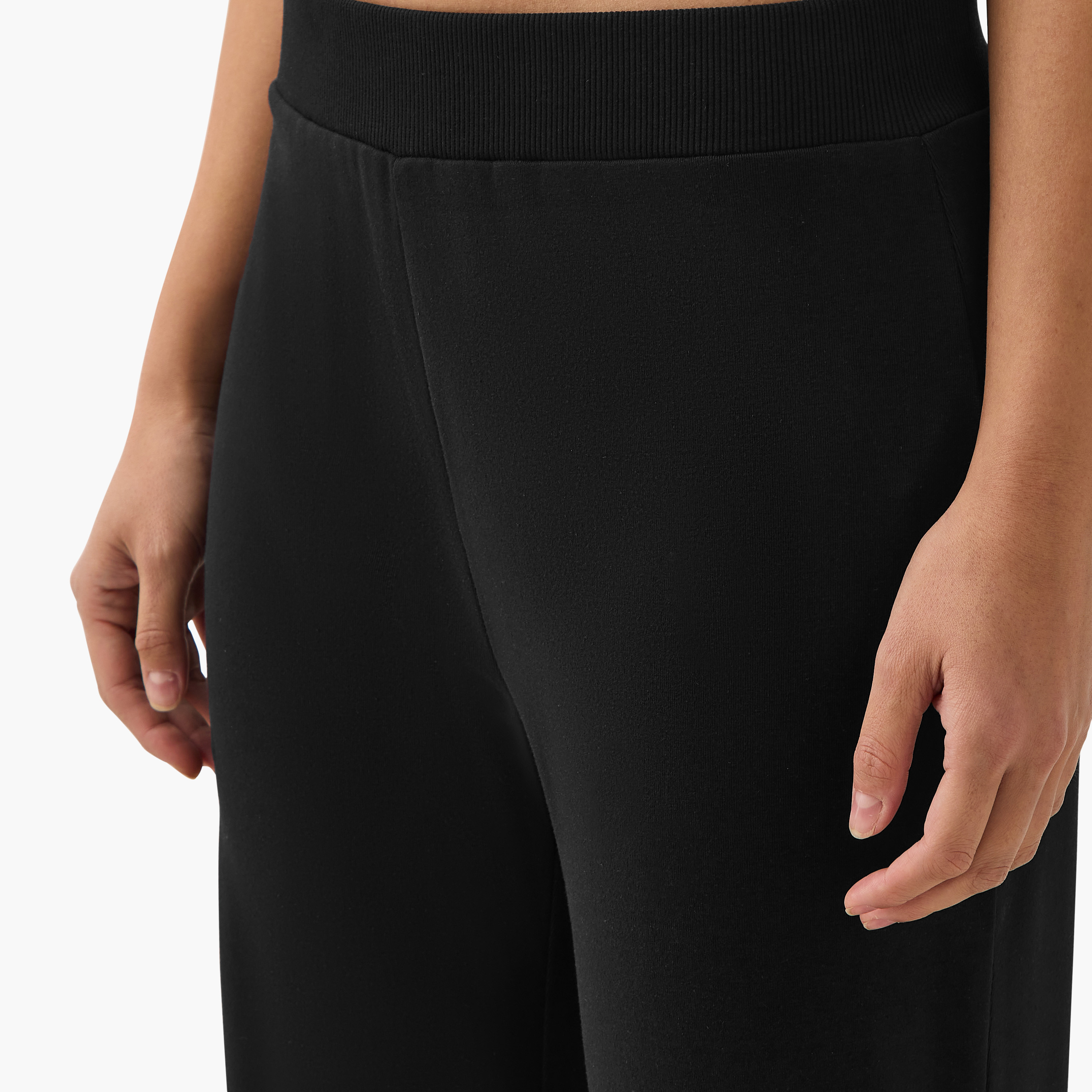بنطلون ليقنز واسع سادة بخصر مطاطي -women-clothing-bottoms-leggings-image-4
