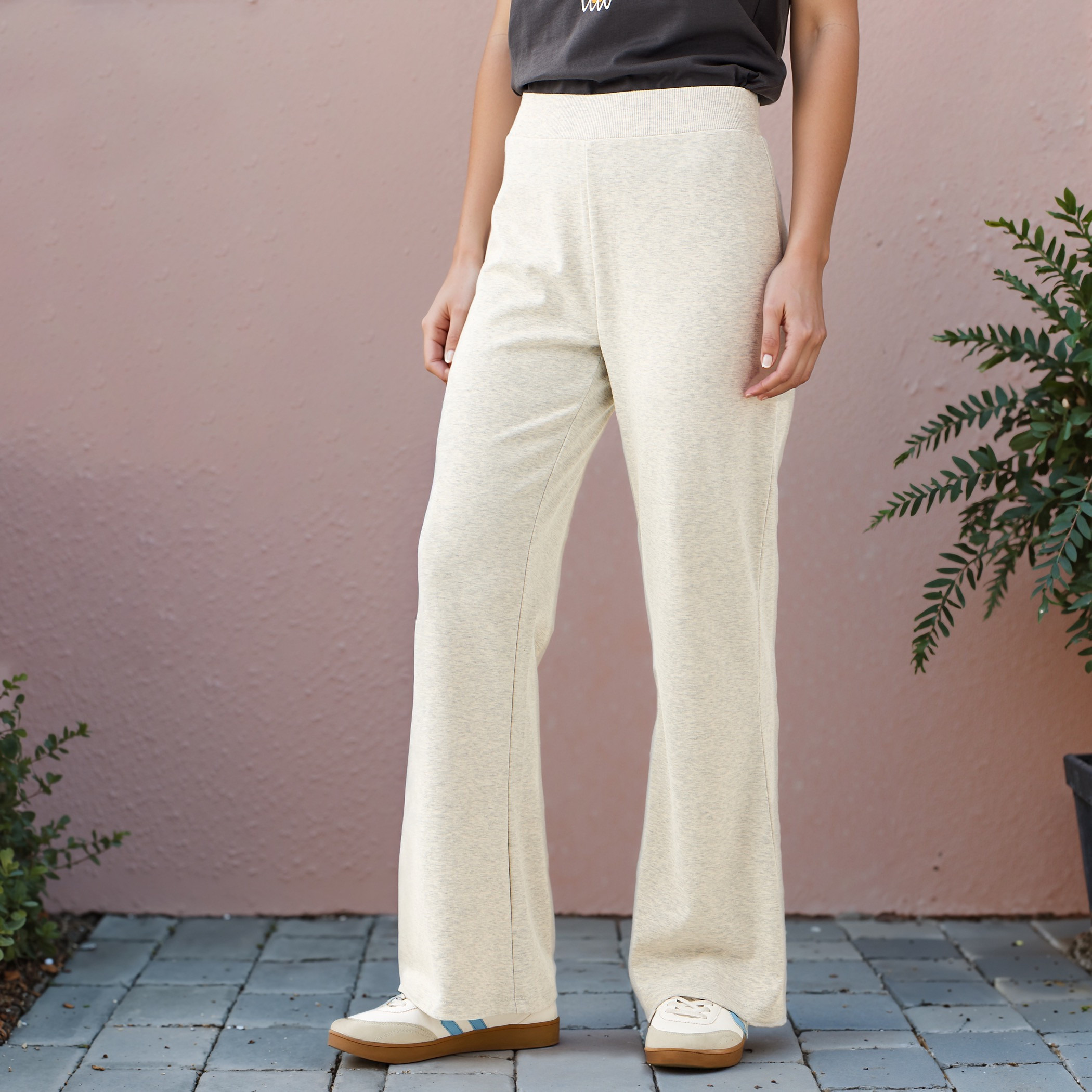 Textured Flared Flexi Waist Leggings-women-clothing-bottoms-leggings-image-1