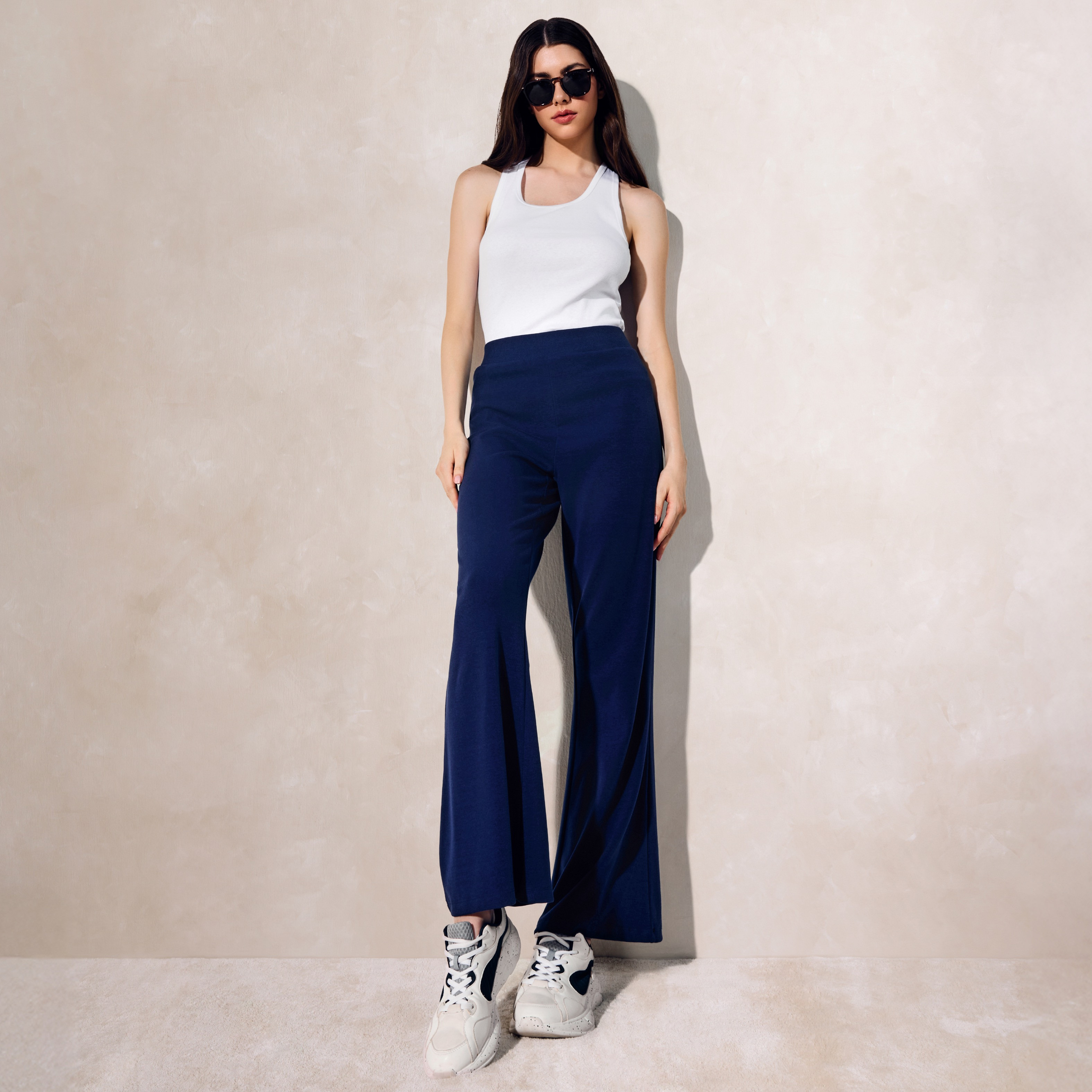 Solid Flared Flexi Waist Leggings-women-clothing-bottoms-leggings-image-1