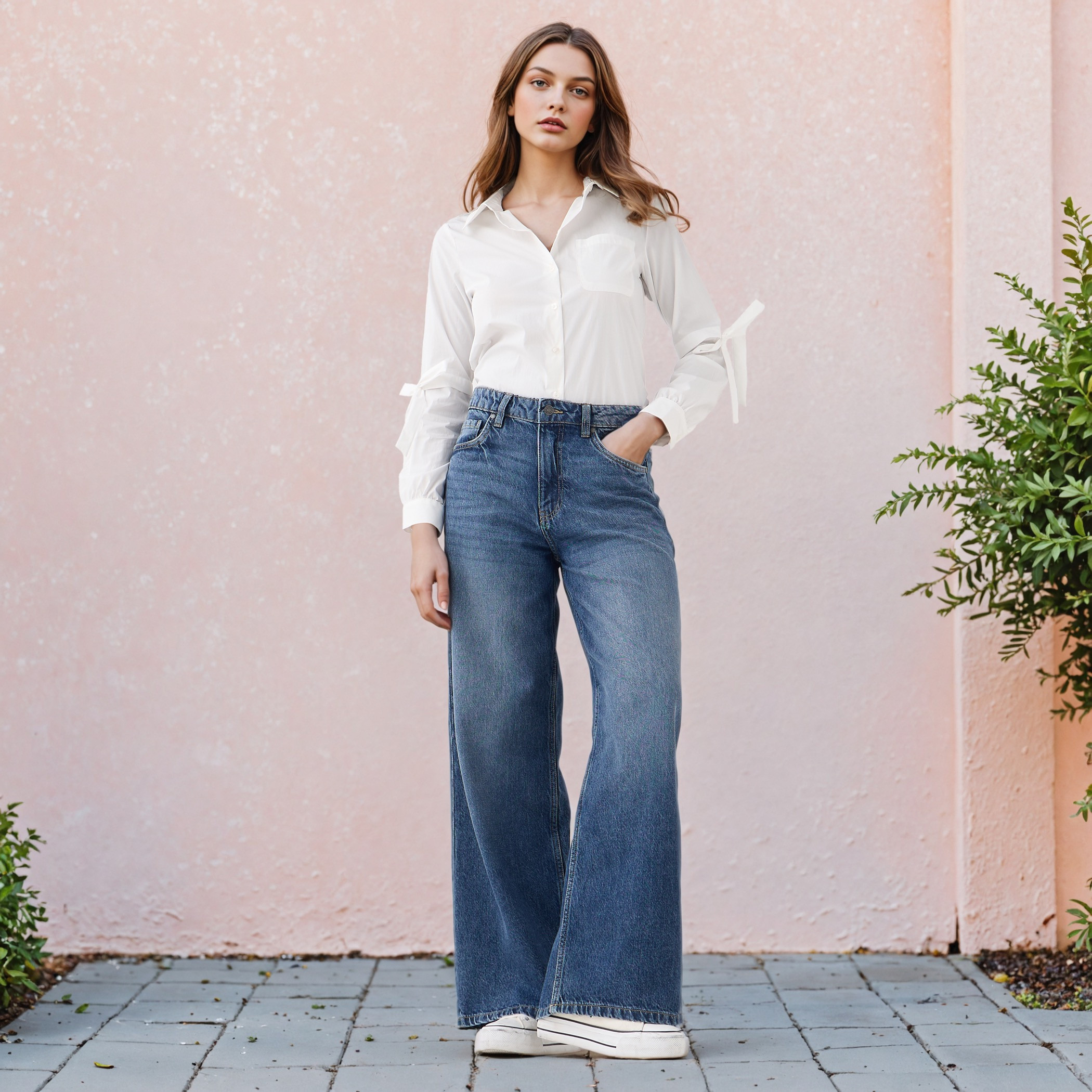 Sheer Textured Shirt with Chest Pocket and Tie-Up Detail-women-clothing-shirtsandblouses-shirts-image-2
