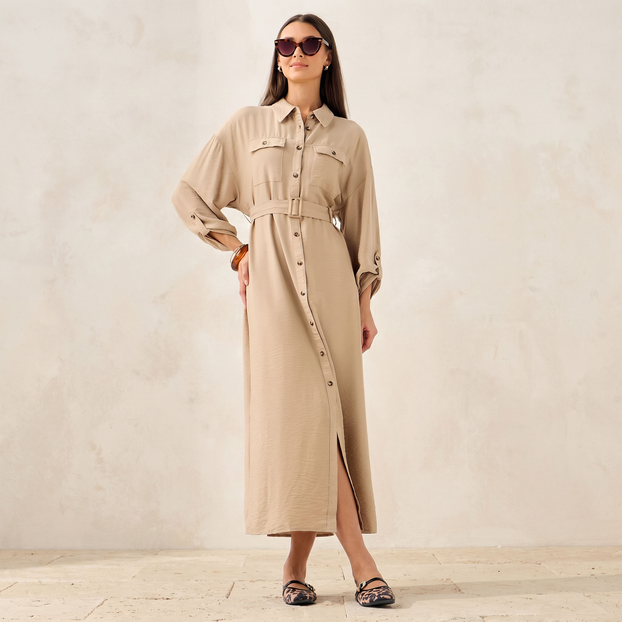 فستان قميص ماكسي بجيوب مع حزام قابل للفصل-women-clothing-dresses-image-1